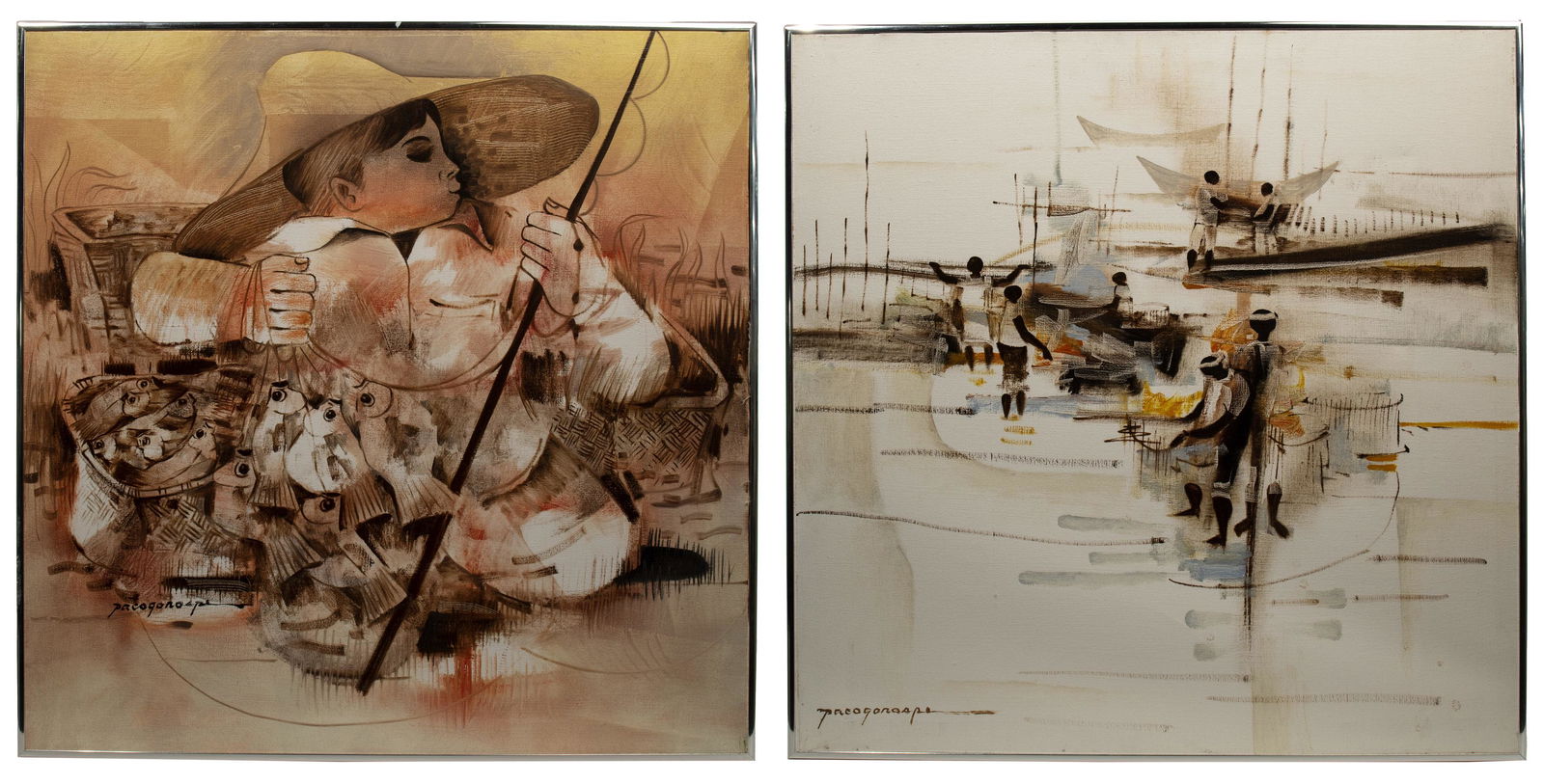 Paco Gorospe (Filipino, 1939-2002) Oils on Canvas (1 of 7)