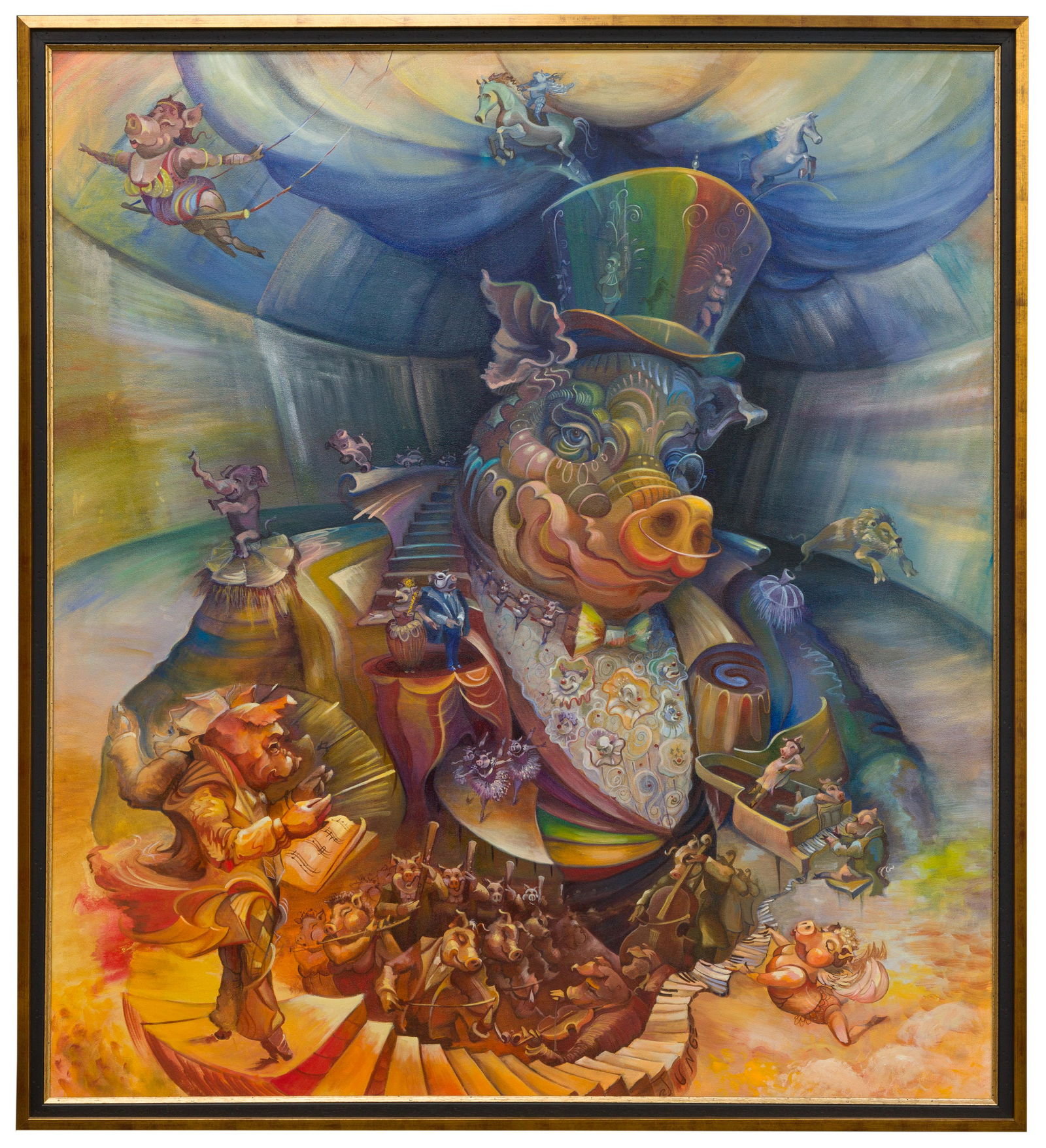 Laura Lee Junge (American, 20th) 'Ring Master' Oil on Canvas (1 of 7)