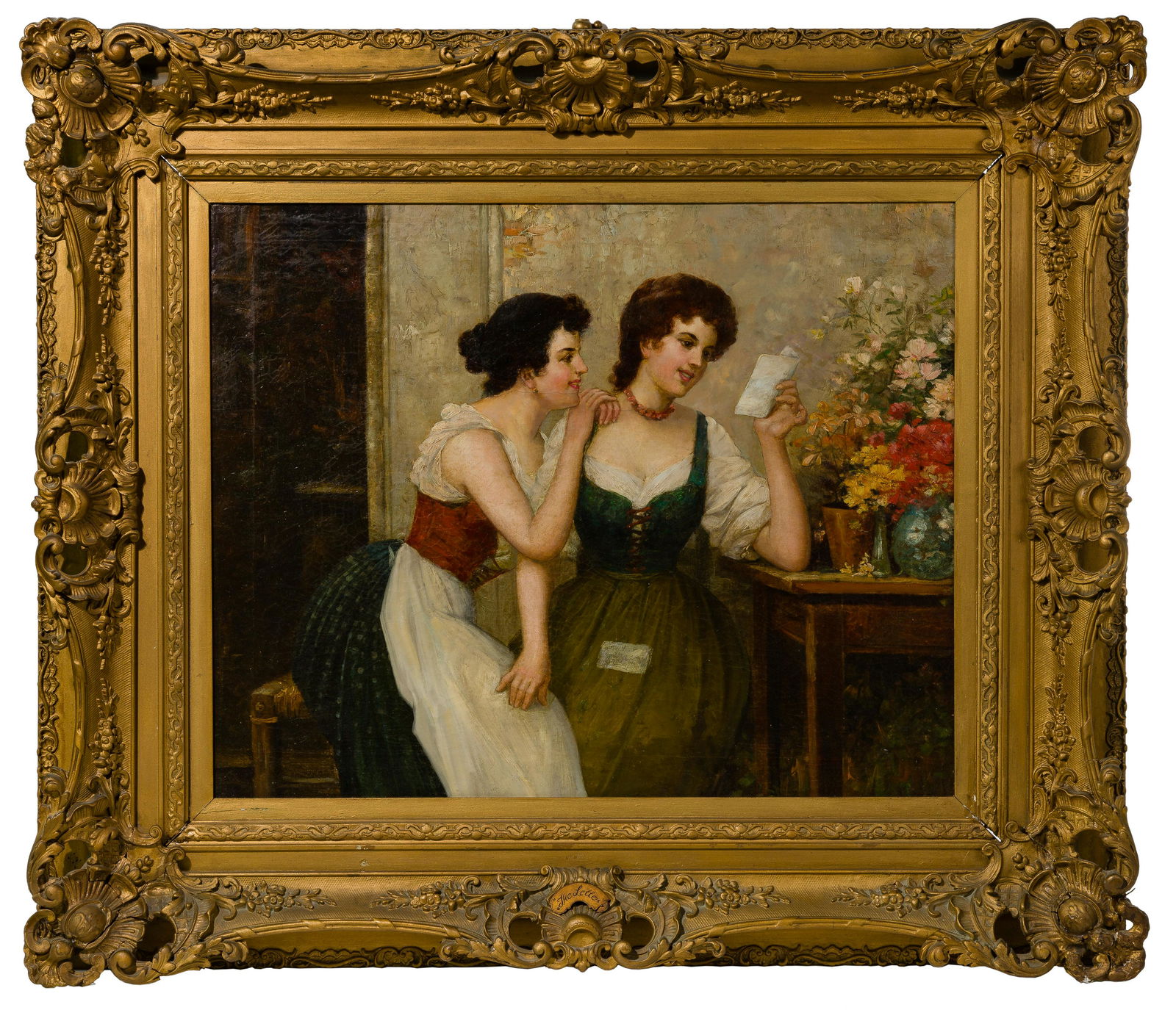 Unknown Artist (Continental School, 19th Century) 'The Letter' Oil on Canvas (1 of 11)