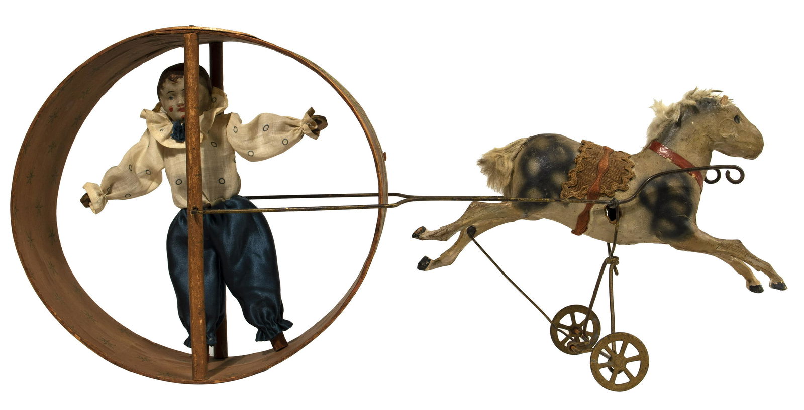 German Style Papier Mache Circus Horse Pull Toy (1 of 3)