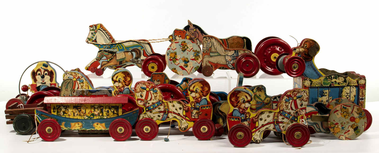 N. N. Hill and Gong Bell Company Wood Push Pull Toy Assortment (1 of 1)