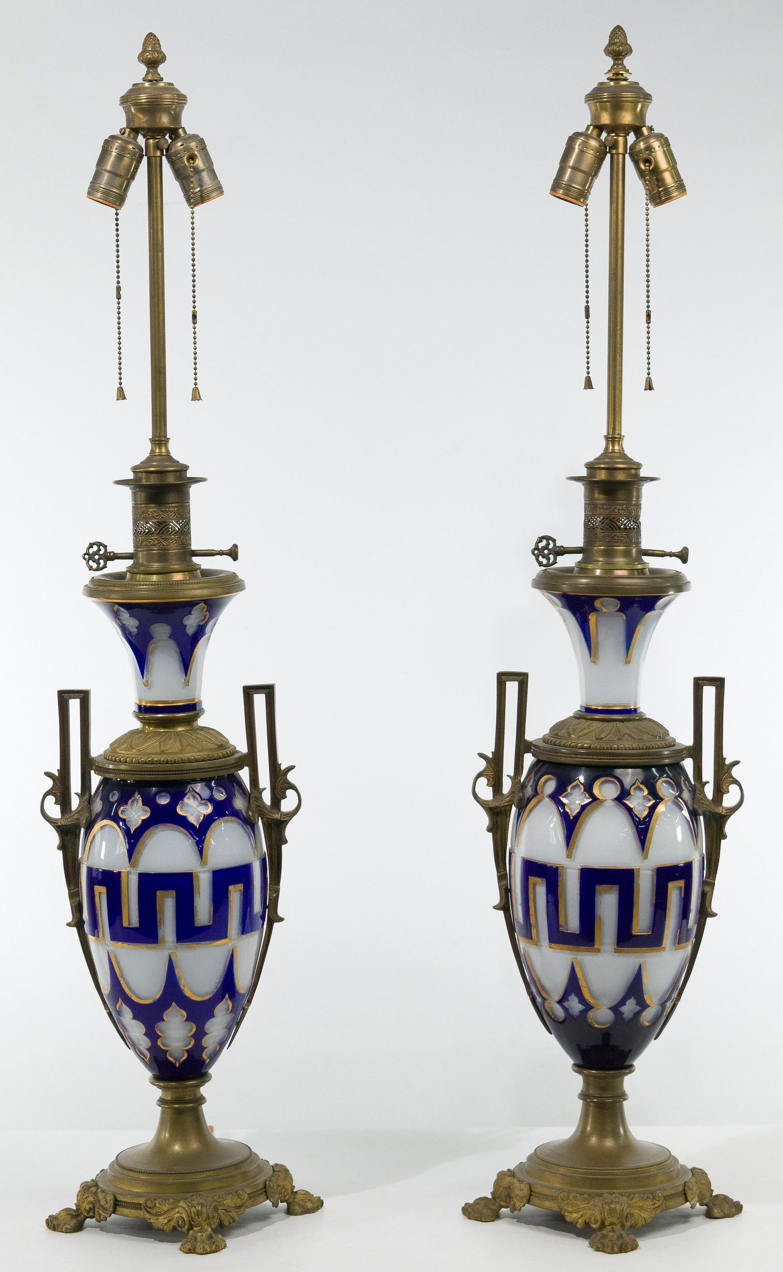 Thomas Abbott Glass and Bronze Table Lamps (1 of 2)