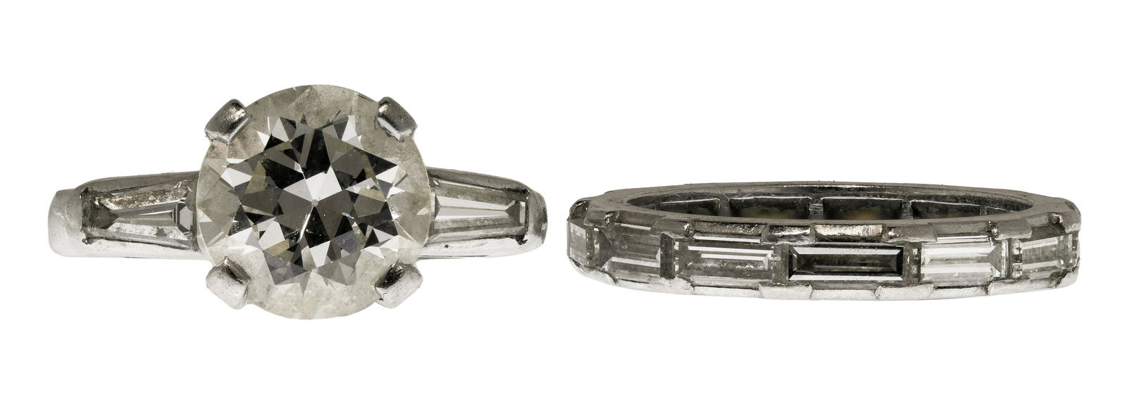 Platinum and Diamond Engagement and Wedding Band Rings (1 of 1)