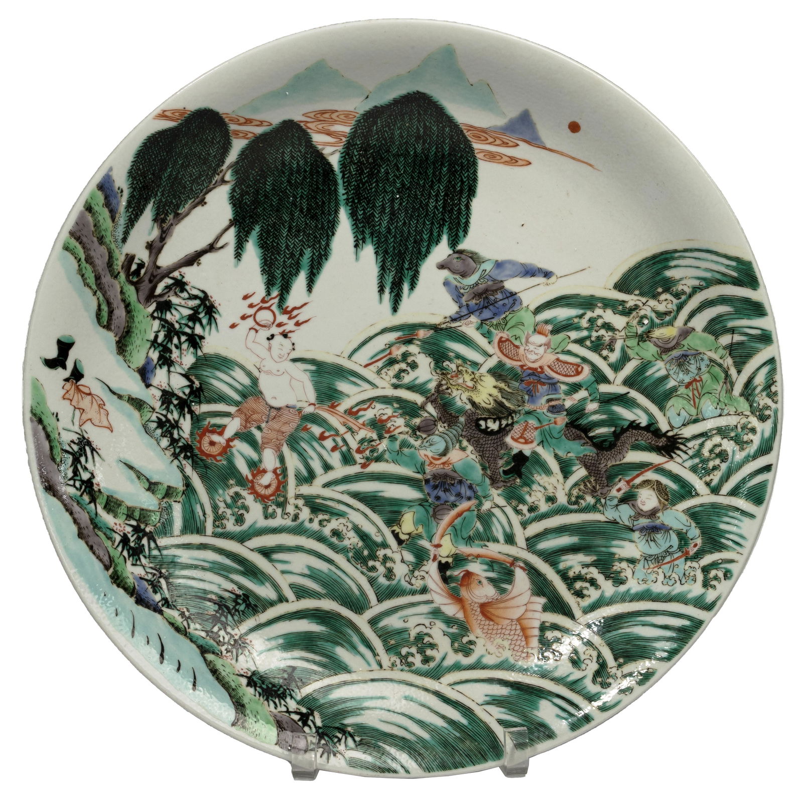 Chinese Famille Verte Porcelain Charger (1 of 9)