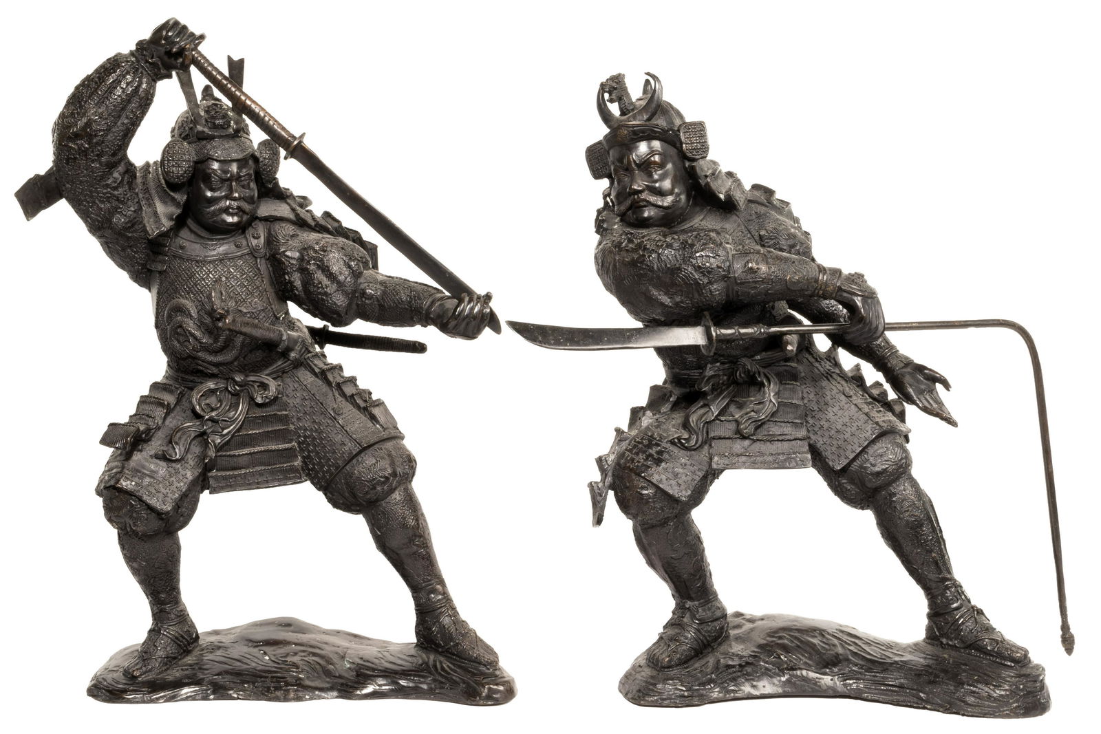 Japanese Fighting Samurai Statues (1 of 4)