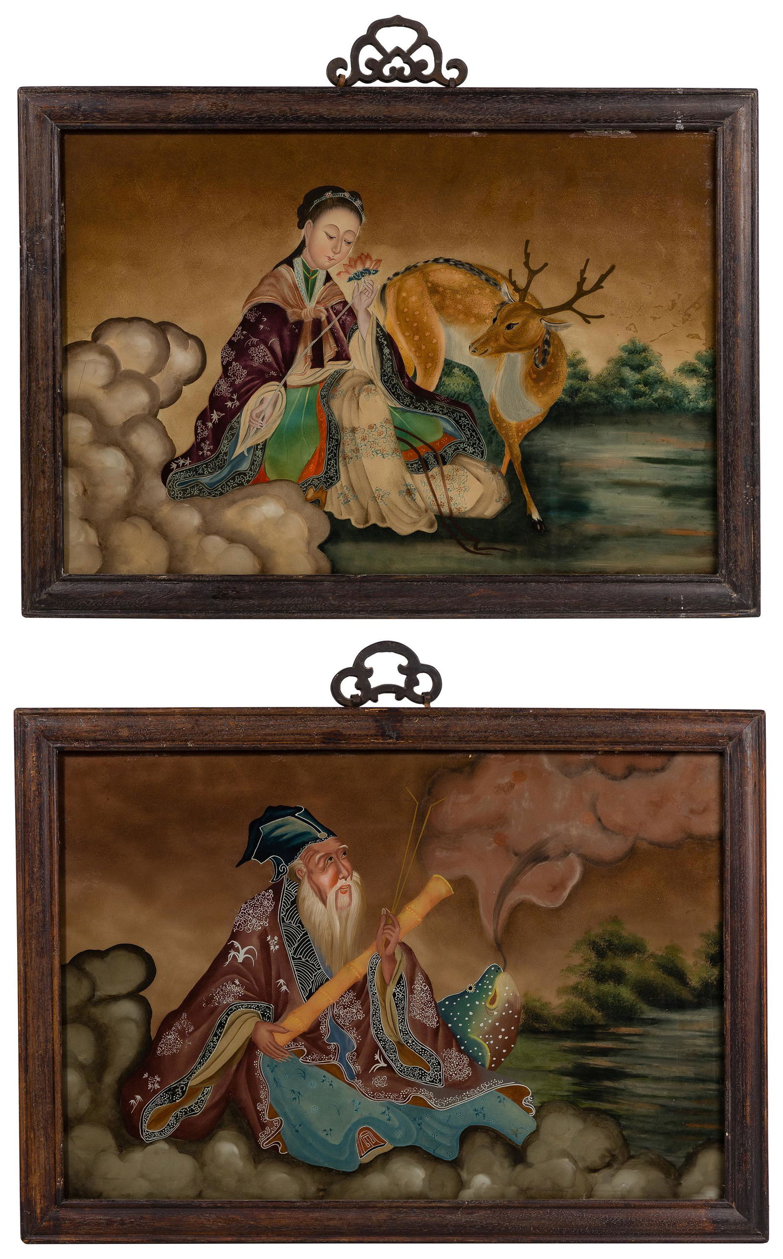 Unknown Artist (Chinese, 19th Century) Reverse Paintings on Glass (1 of 5)