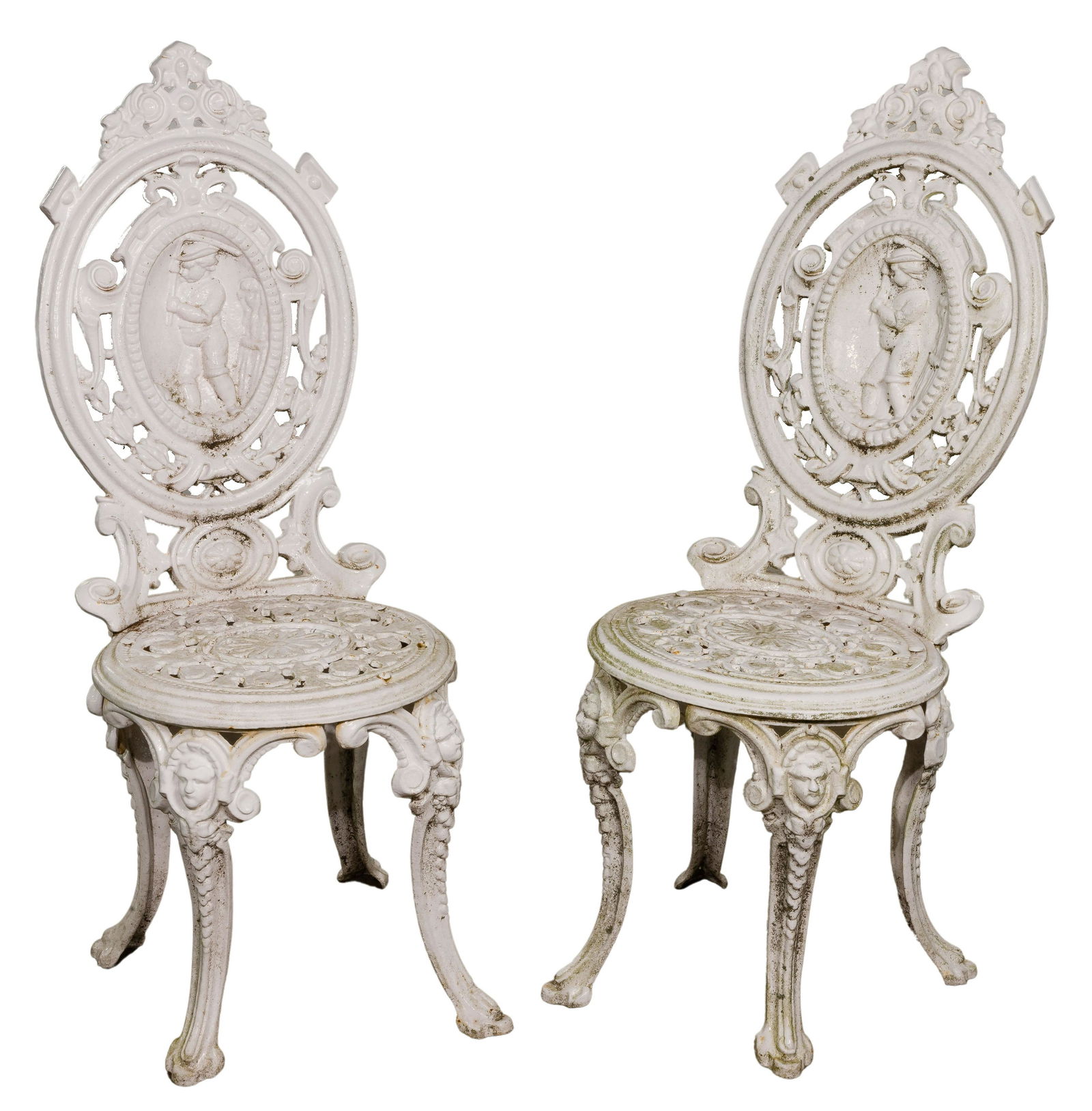 Victorian Style Painted Cast Iron Lawn Chairs (1 of 2)