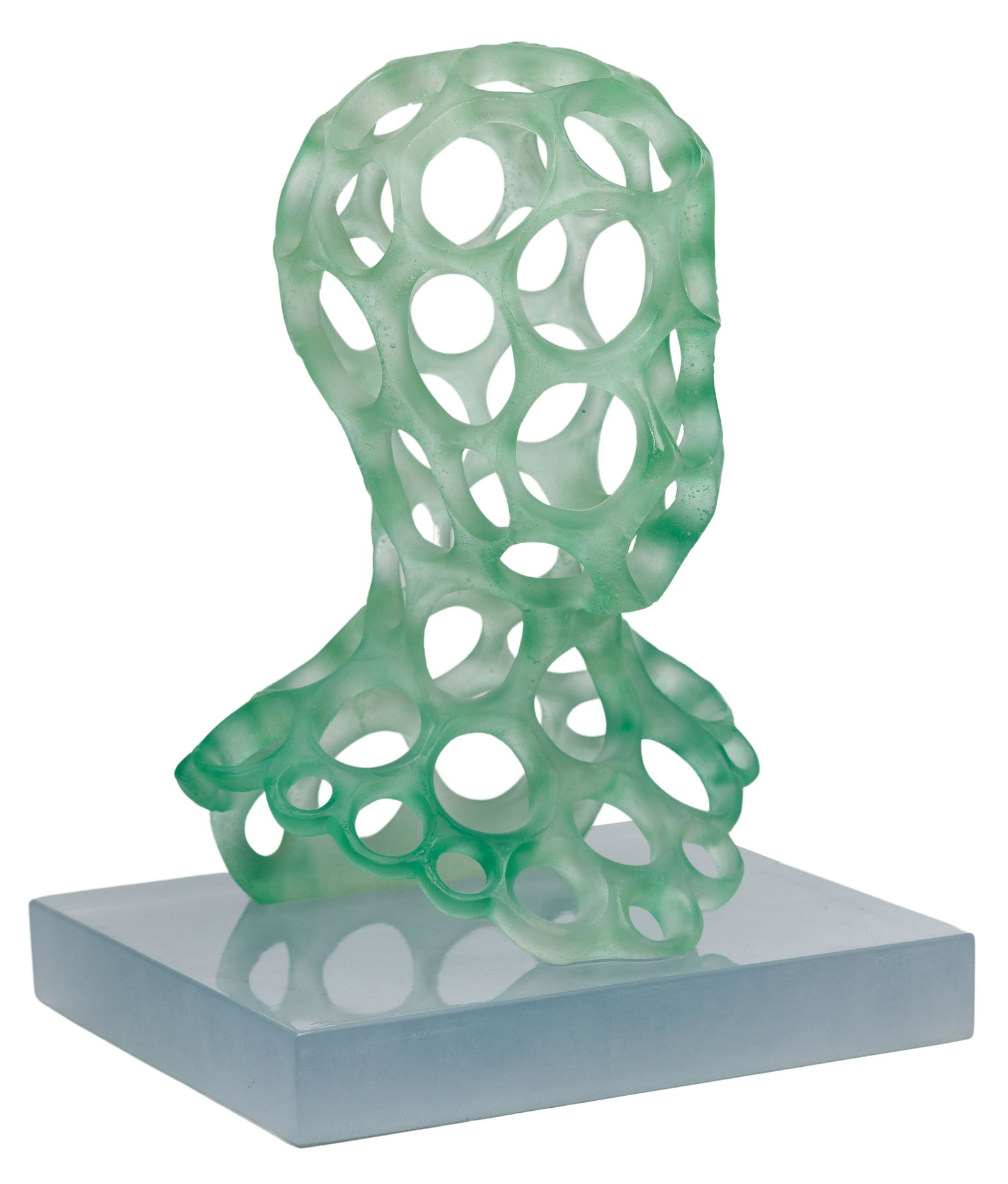 Jean Faucher for Daum 'Reves' Pate De Verre Sculpture: Jean Faucher for Daum 'Reves' Pate De Verre Sculpture Undated, signed 'Faucheur' on back edge, #065/375, molded glass figure on an opaque glass base signed 'Daum France' Height: 12 inches, Width: 8 3/