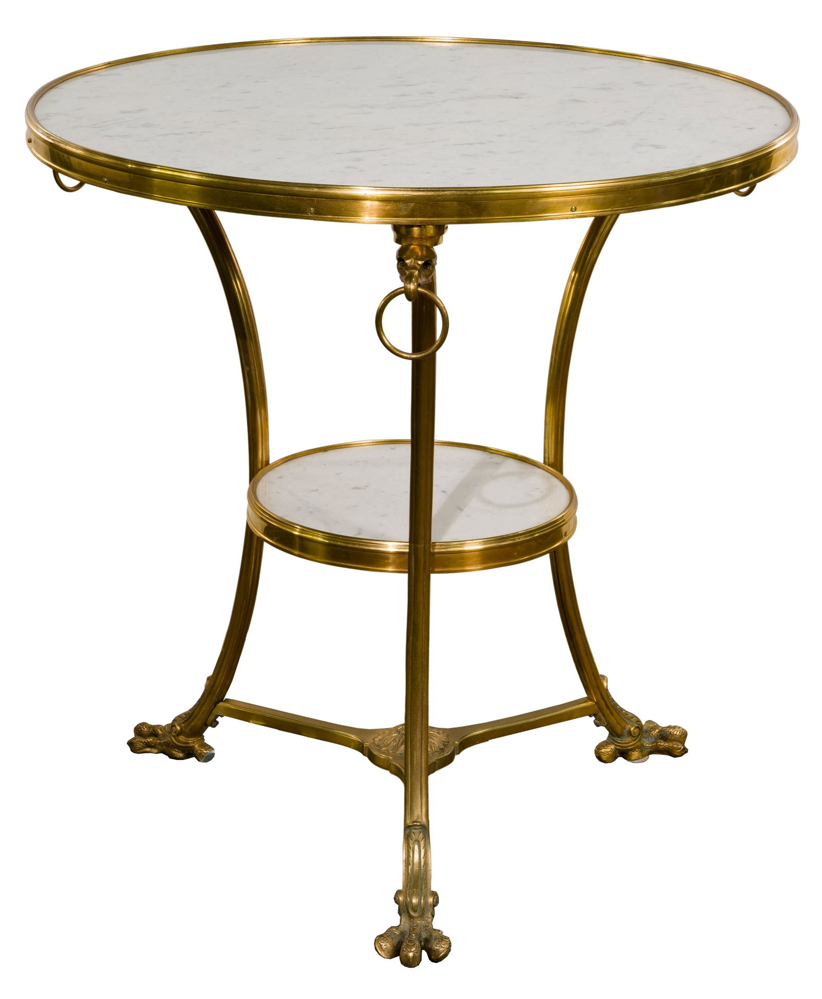 French Empire Style Brass and Marble Eagle Gueridon Table (1 of 2)