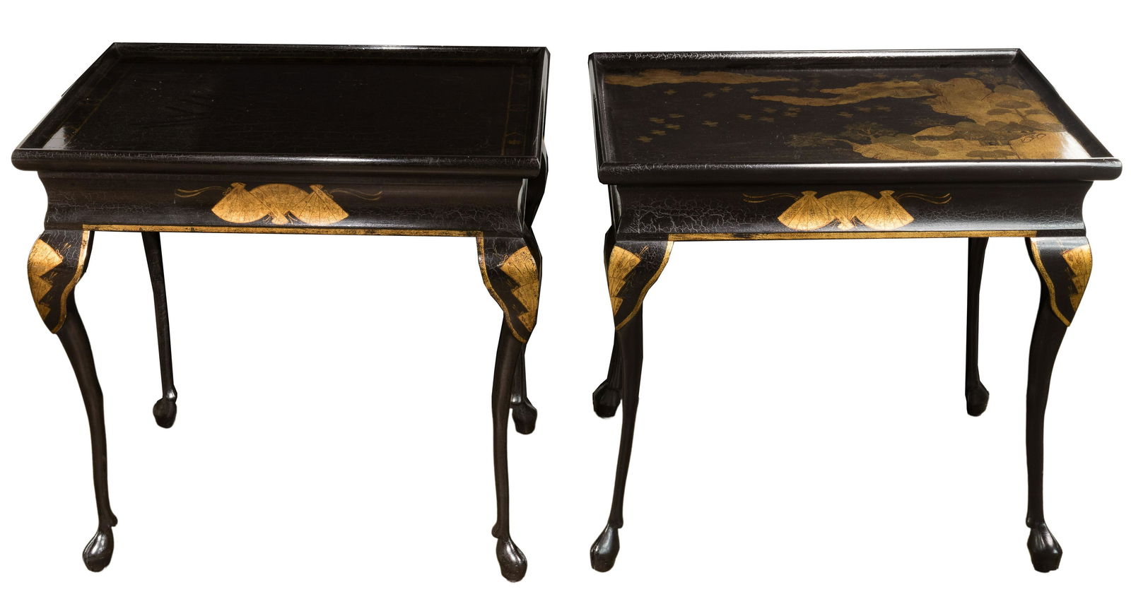 Chinoiserie Gilt Ebonized Wood End Tables (1 of 4)