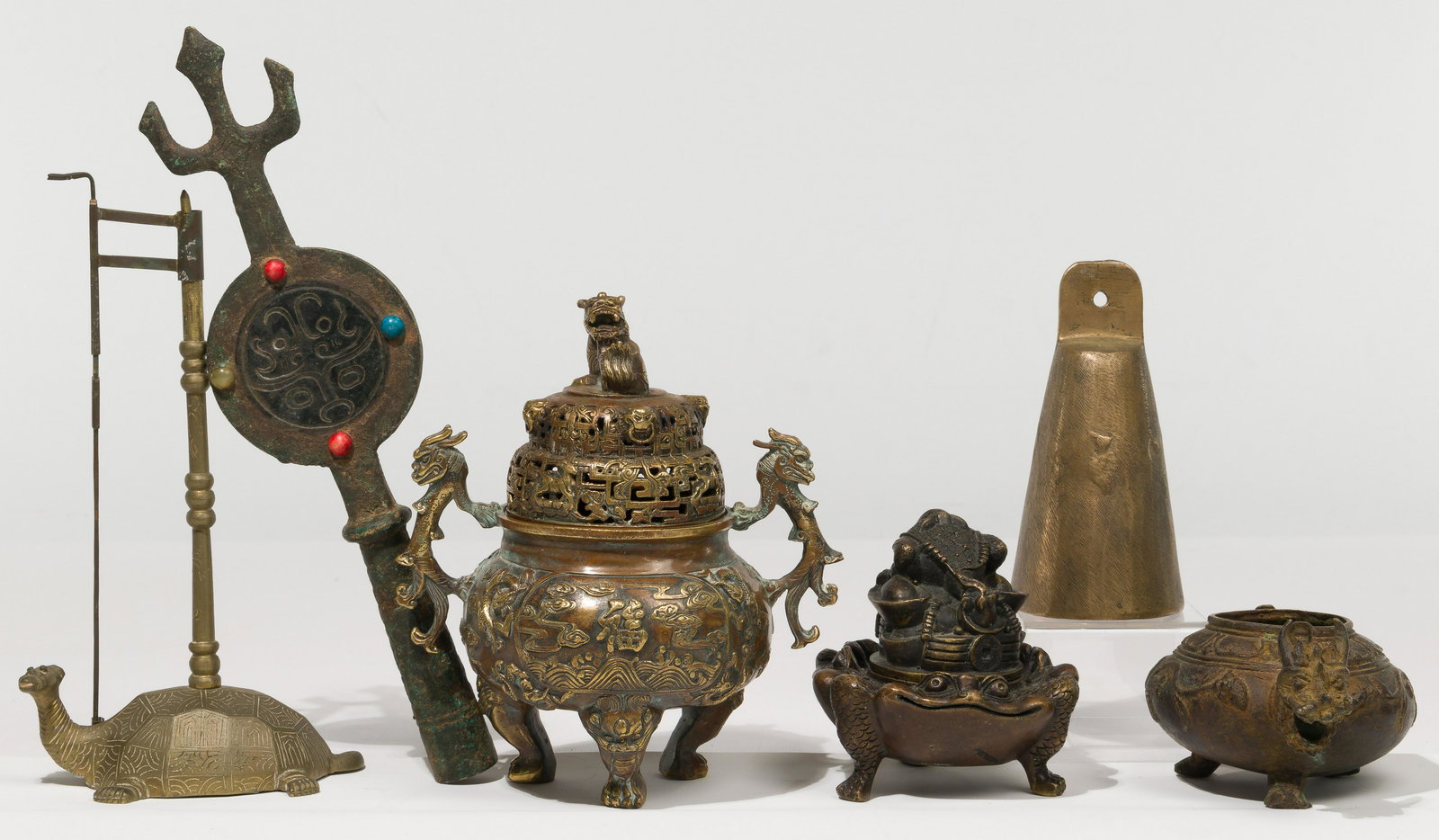 Asian Bronze Decorative Object Assortment (1 of 2)