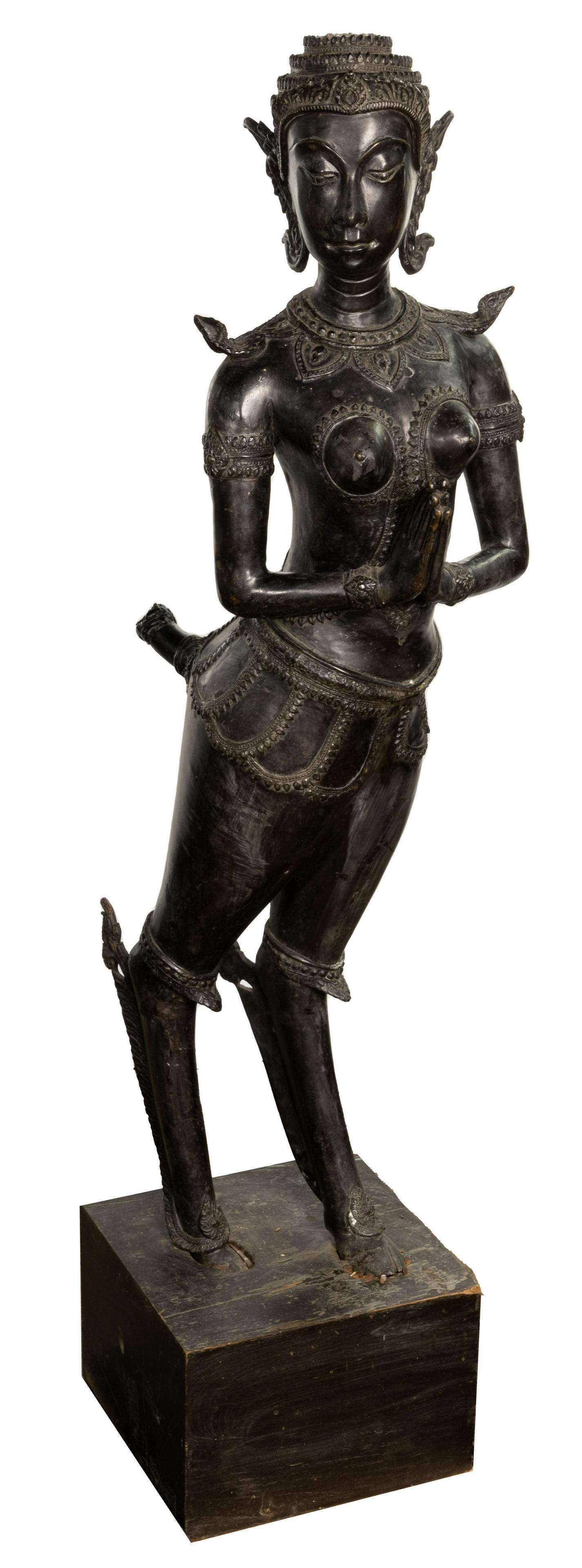 Thai Kinnari Mythical Bronze Statue (1 of 7)