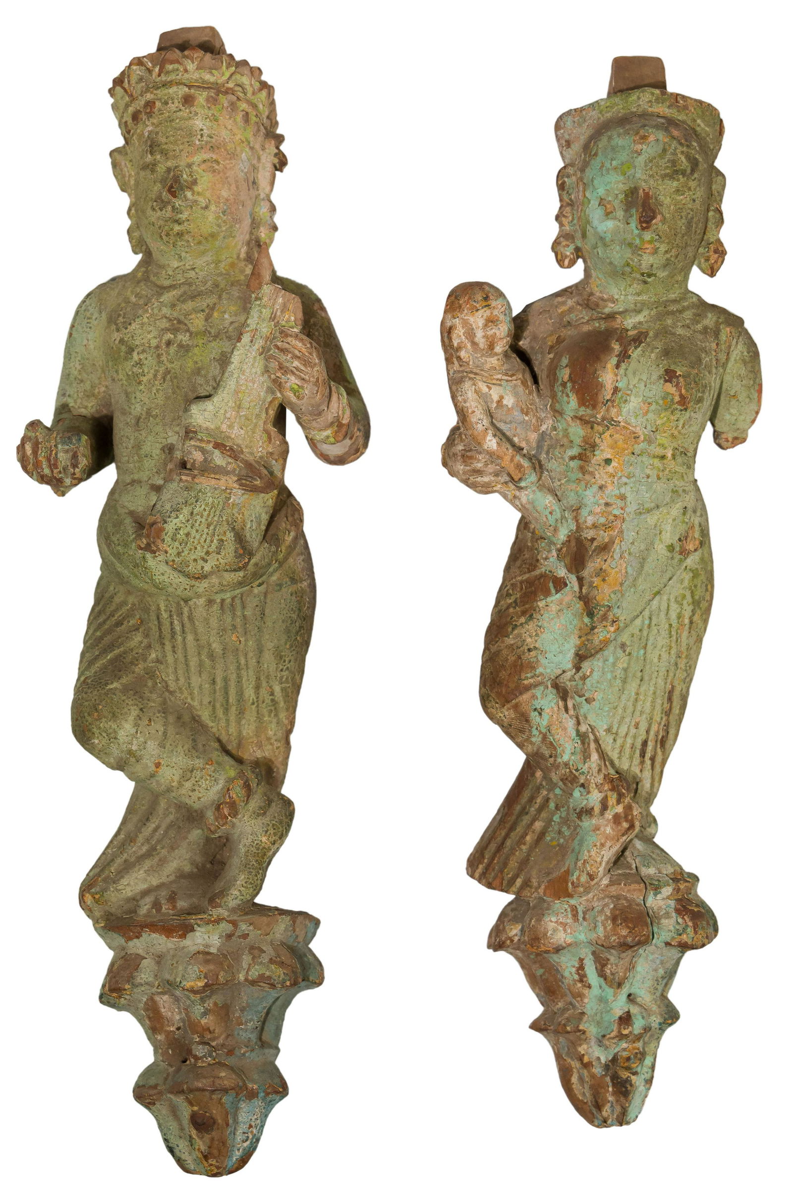Asian Carved Wood figurines (1 of 2)