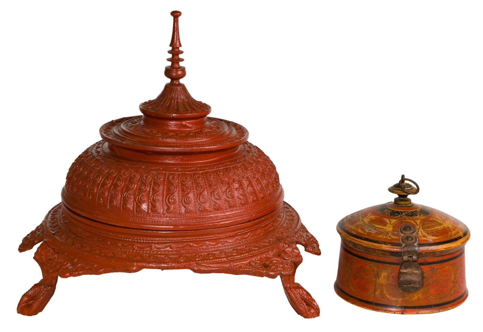 Tibetan and Burmese Stupa Wood Boxes (1 of 4)