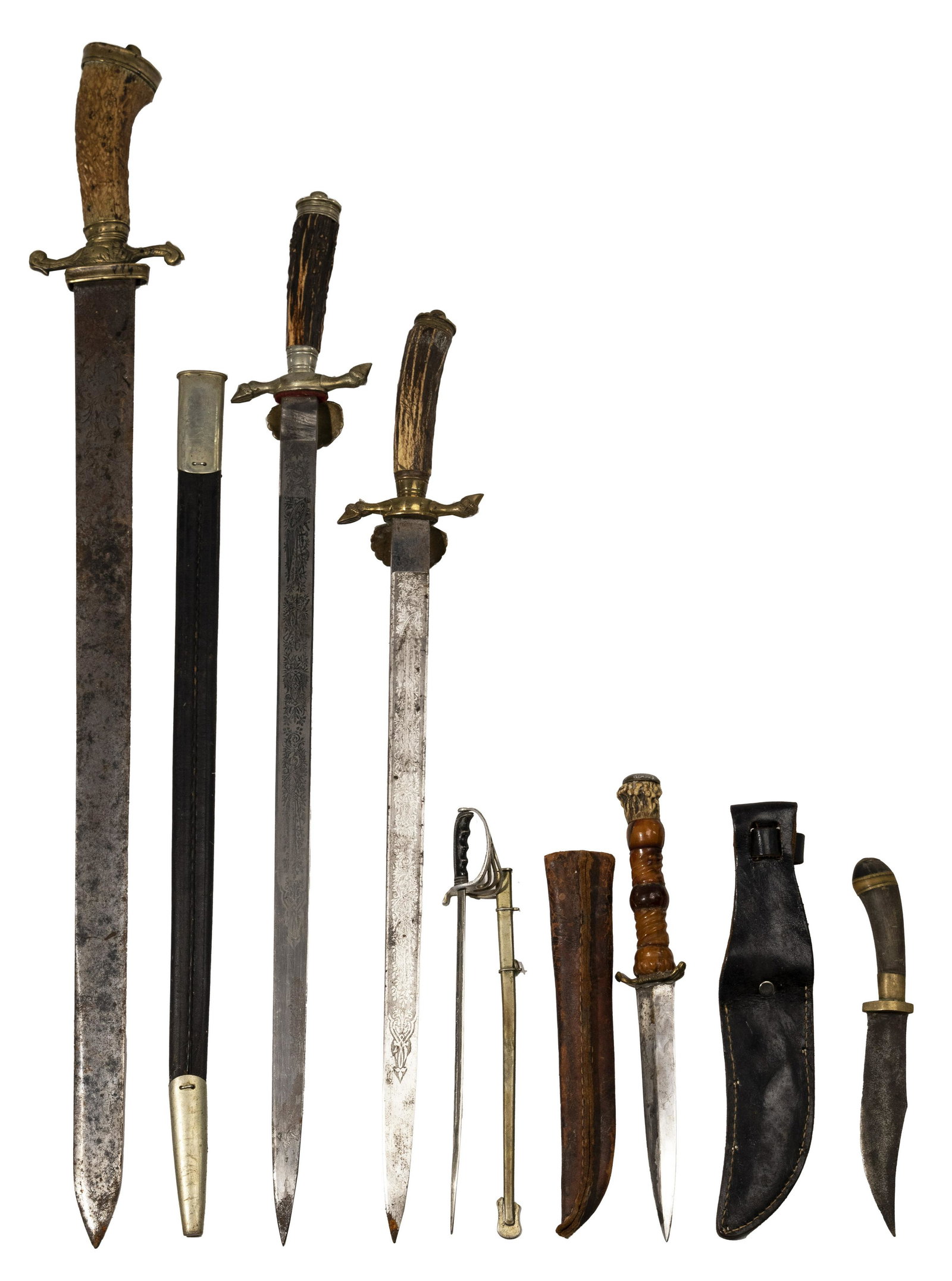 European Hirschfanger Sword and Custom Dagger Assortment (1 of 1)