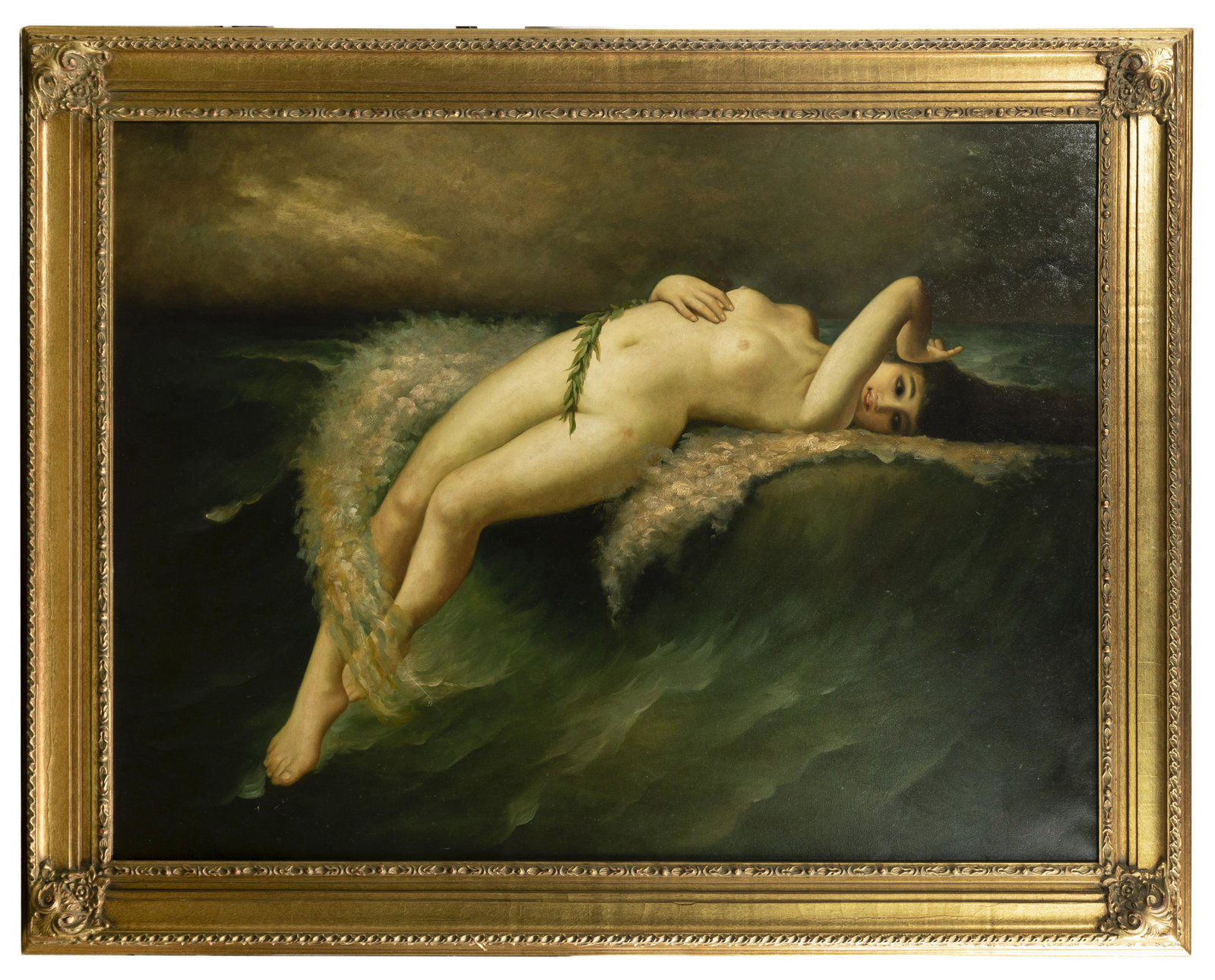 N. Henry Bingham (American, b.1939) 'Nude' Oil on Canvas: N. Henry Bingham (American, b.1939) 'Nude' Oil on Canvas Undated, signed lower right, in a gold tone frame; together with an undated Hamilton Riggs oil on canvas signed lower left, depicting a nude, i