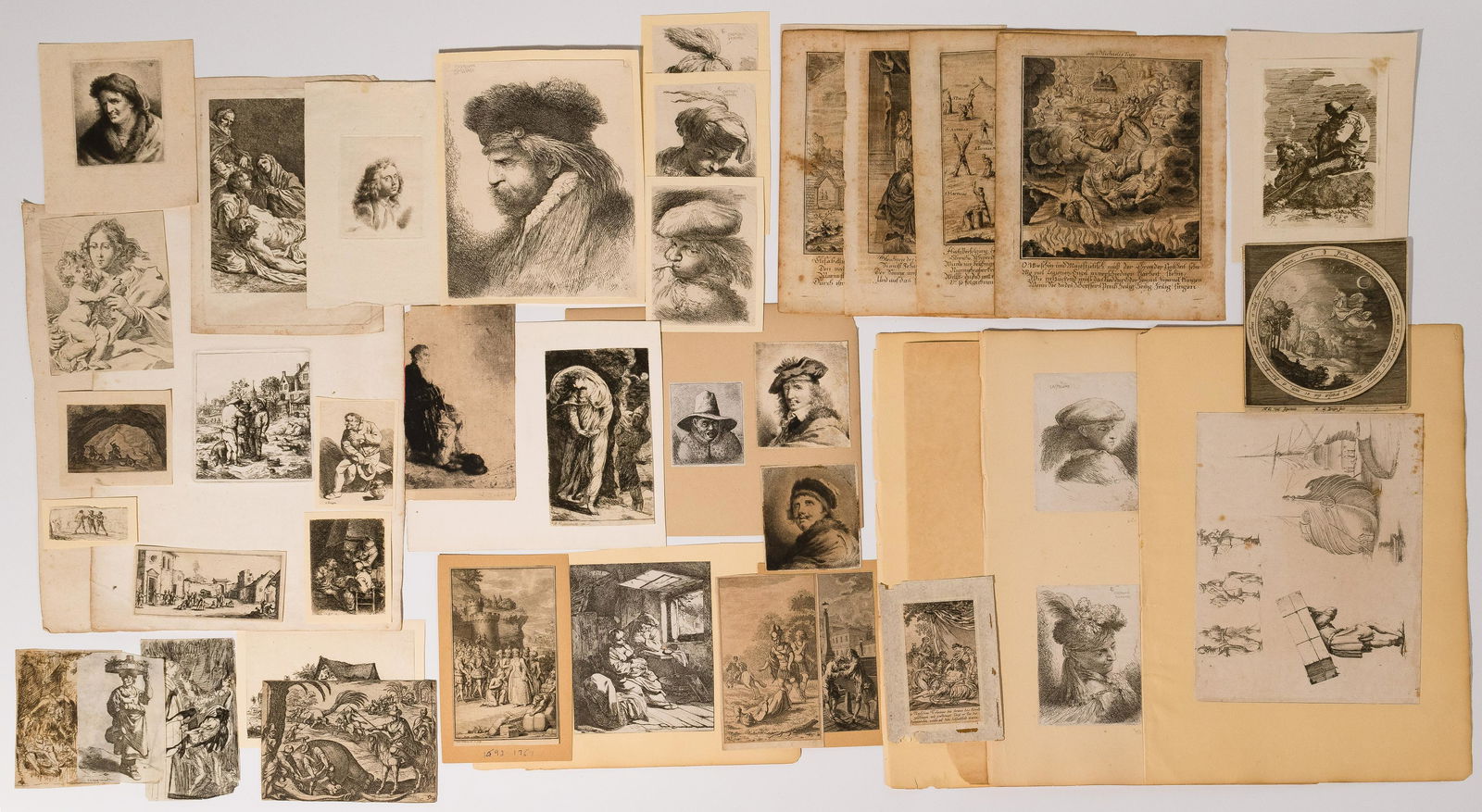 Etching and Engraving Assortment: Etching and Engraving Assortment Approximately (40) 17th to 19th century prints including works by Giovanni Benedetto Castiglioni, Alexander Runciman, Jacques Callot, Adolf J. Alex, and 19th century r
