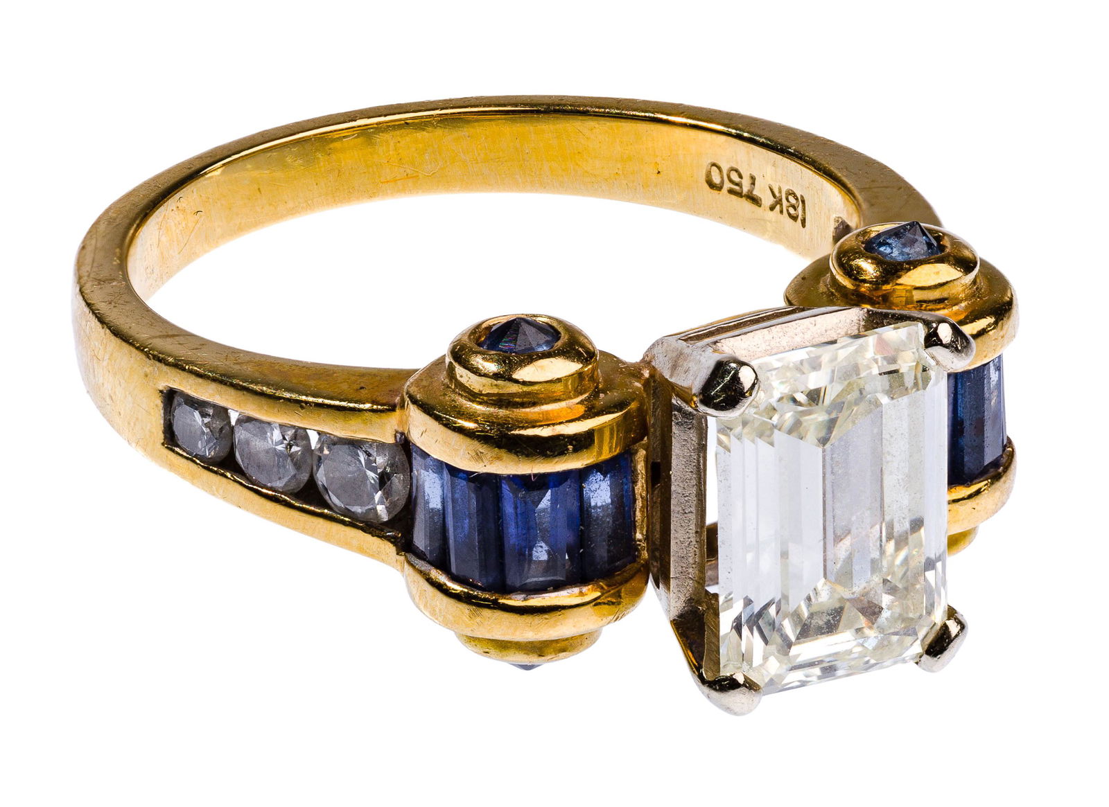 18k Yellow Gold, Sapphire and Diamond Ring (1 of 4)