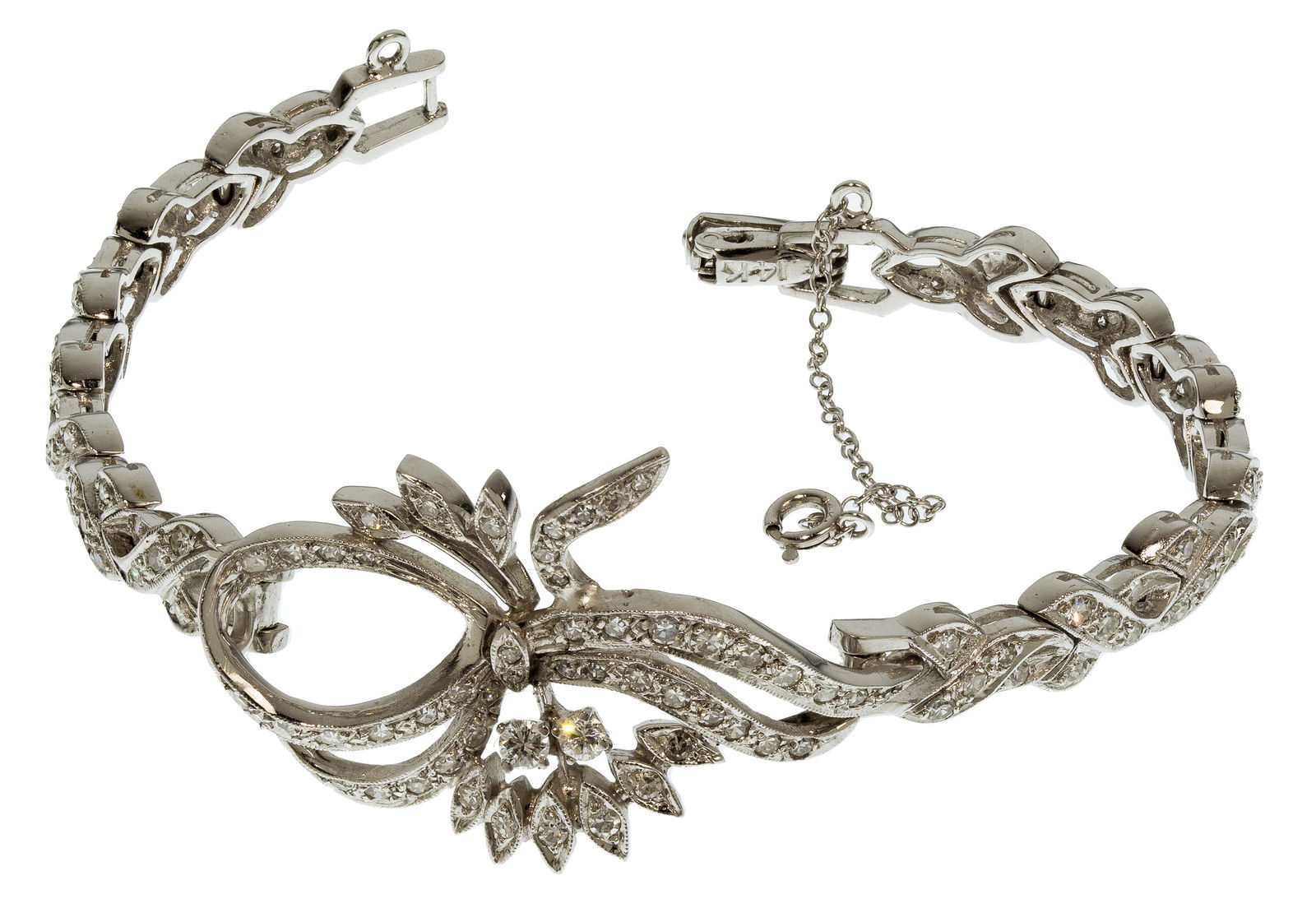 14k White Gold and Diamond Bracelet (1 of 1)
