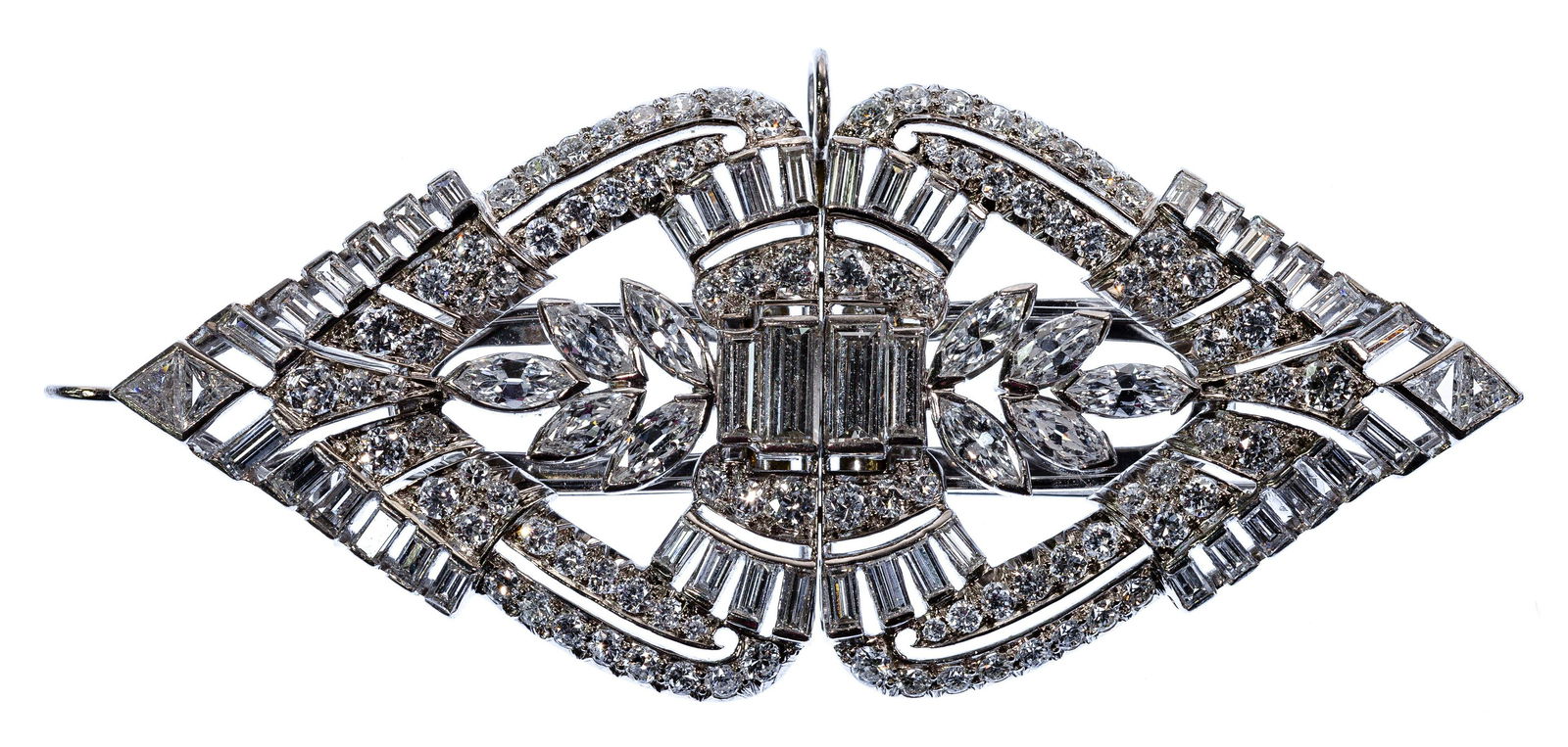 14k White Gold and Diamond Brooch (1 of 2)