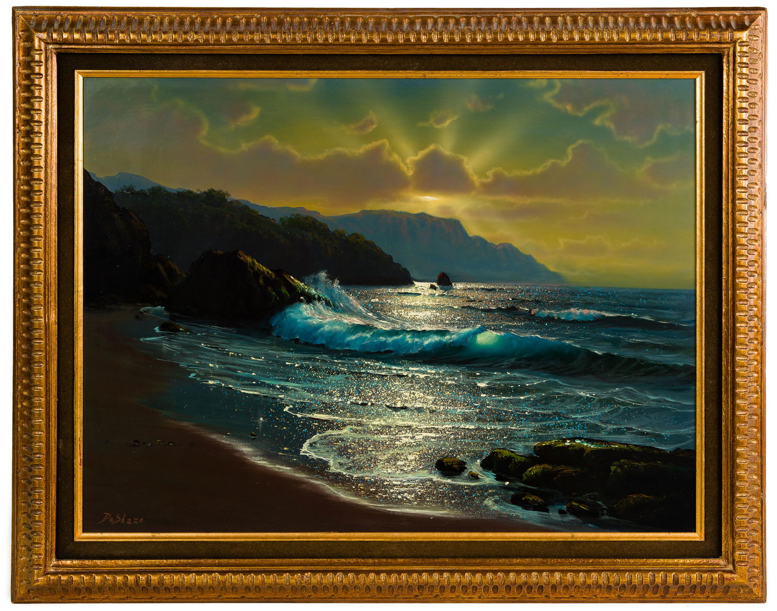 William DeShazo (American, b.1934) 'Seascape' Oil on Masonite (1 of 3)