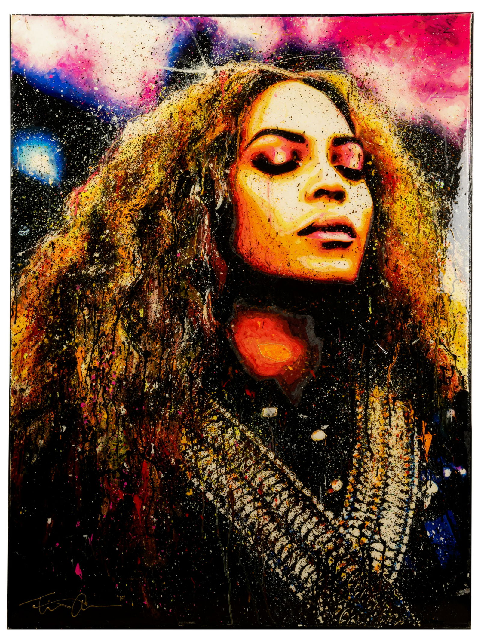 Tiffanie Anderson (American, b.1988) 'Beyonce' Mixed Media on Canvas (1 of 3)