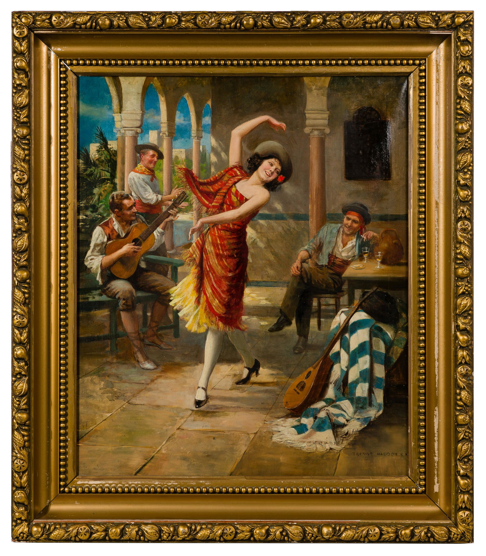 Arthur Trevor Haddon (British / American, 1864-1941) 'Flamenco Dancer' Oil on Canvas (1 of 6)