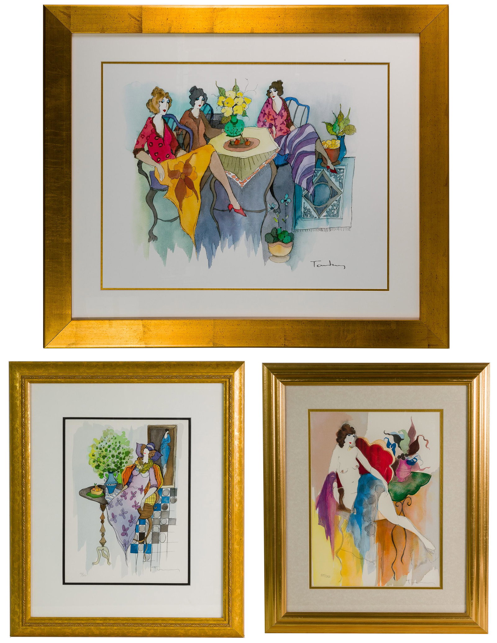 Itzchak Tarkay (Israeli, 1935-2012) Serigraph Assortment: Itzchak Tarkay (Israeli, 1935-2012) Serigraph Assortment (3) items including 'Blissful Moments' seriolithograph, 2007, printed signature lower right; 'Daytime Nap', 2001, pencil signed lower right, #9