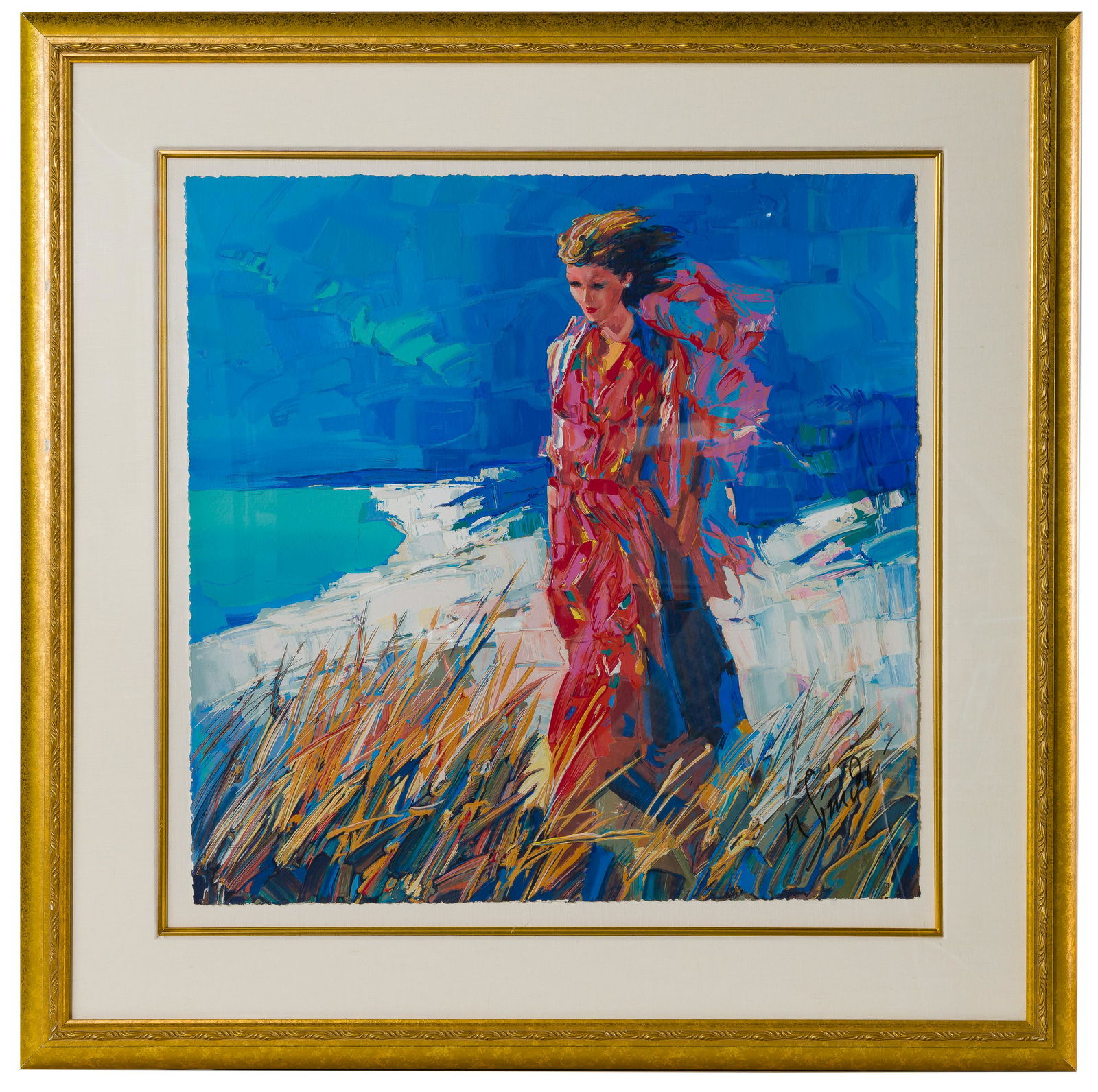 Nicola Simbari (Italian, 1927-2012) 'Seabreeze' Serigraph (1 of 3)