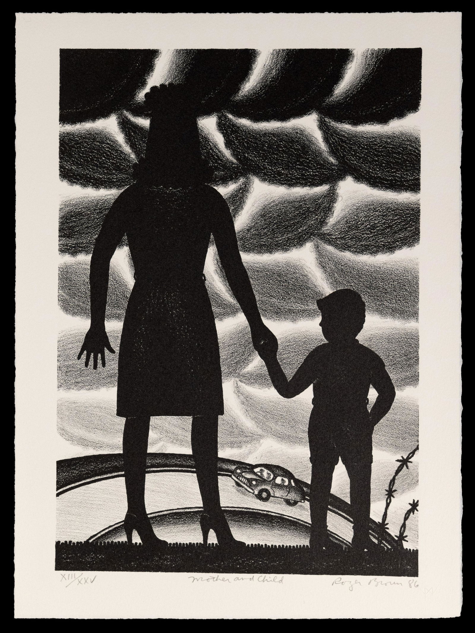 Roger Brown (American, 1941-1997) 'Mother and Child' Lithograph (1 of 3)