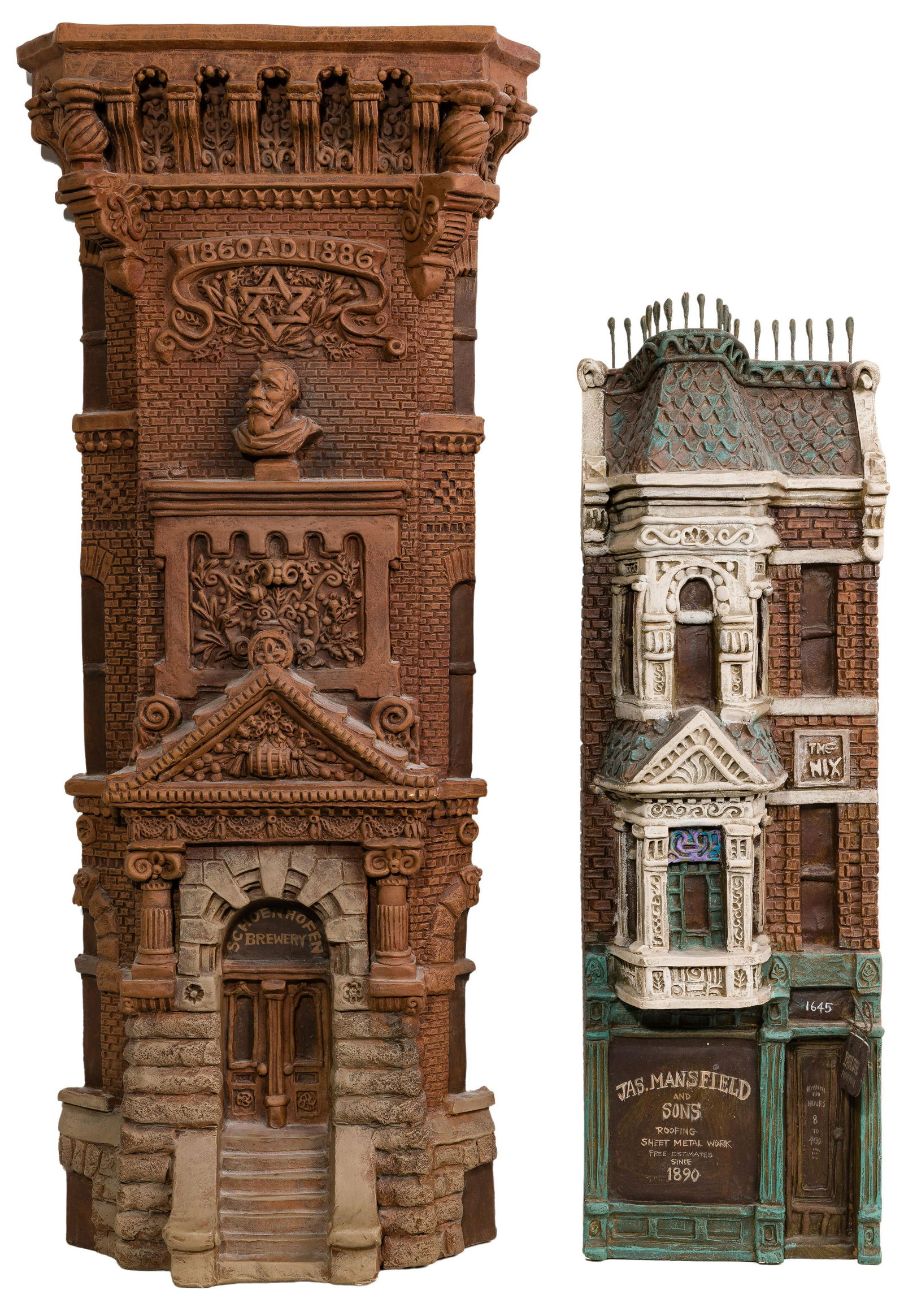 Alice 'Zani' Jacobsen (American, 20th Century) 'Schoenhoffen Brewery' and 'Mansfield and Sons' (1 of 15)