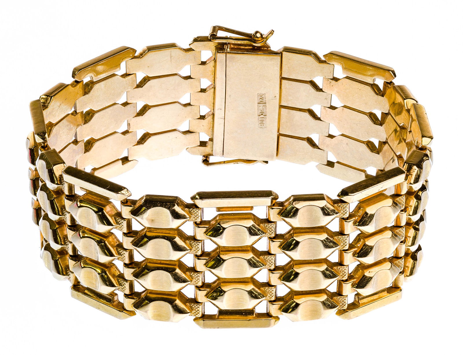 18k Yellow Gold Textured Bracelet (1 of 2)