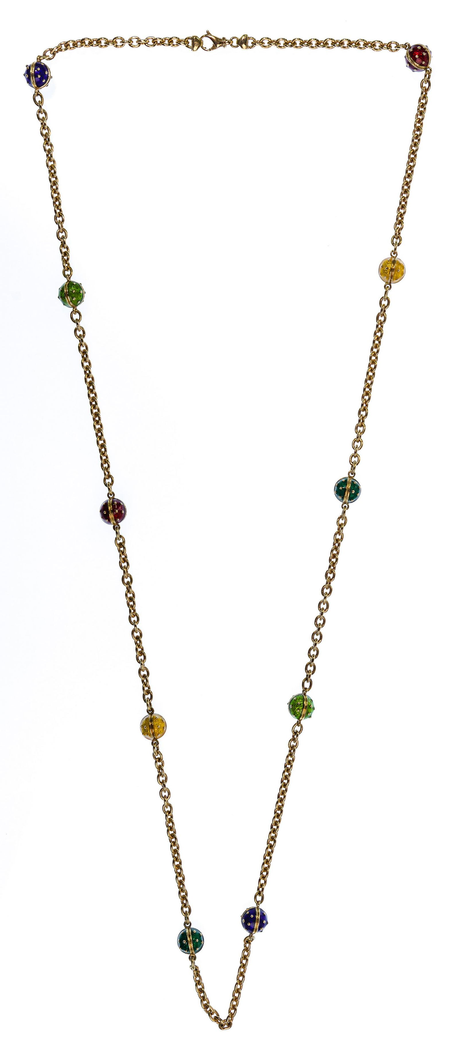 Hidalgo 18k Yellow Gold and Enamel Necklace (1 of 5)
