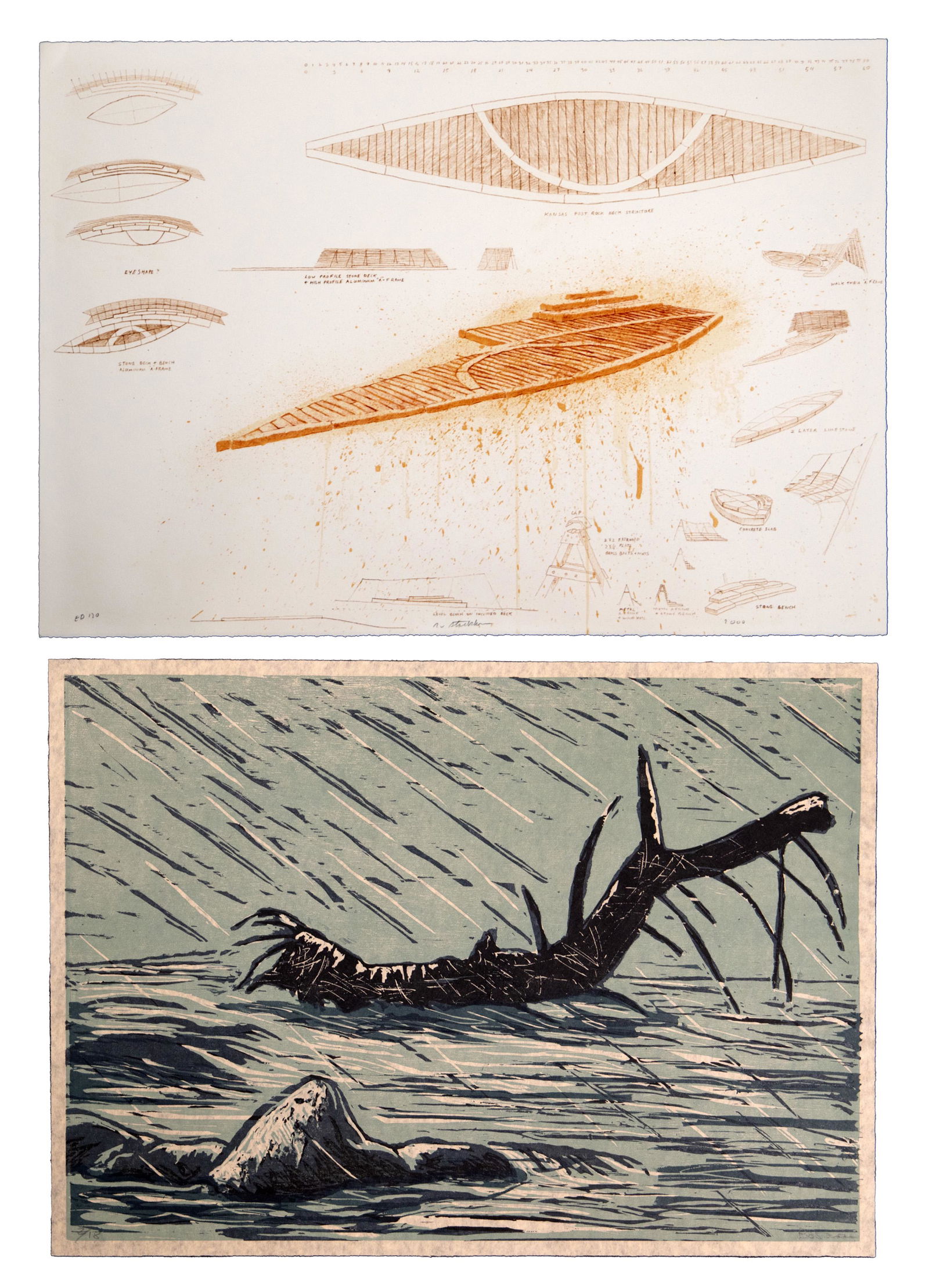 Richard Bosman (American, b.1944) 'Flood' Woodcut on Tableau Paper (1 of 3)