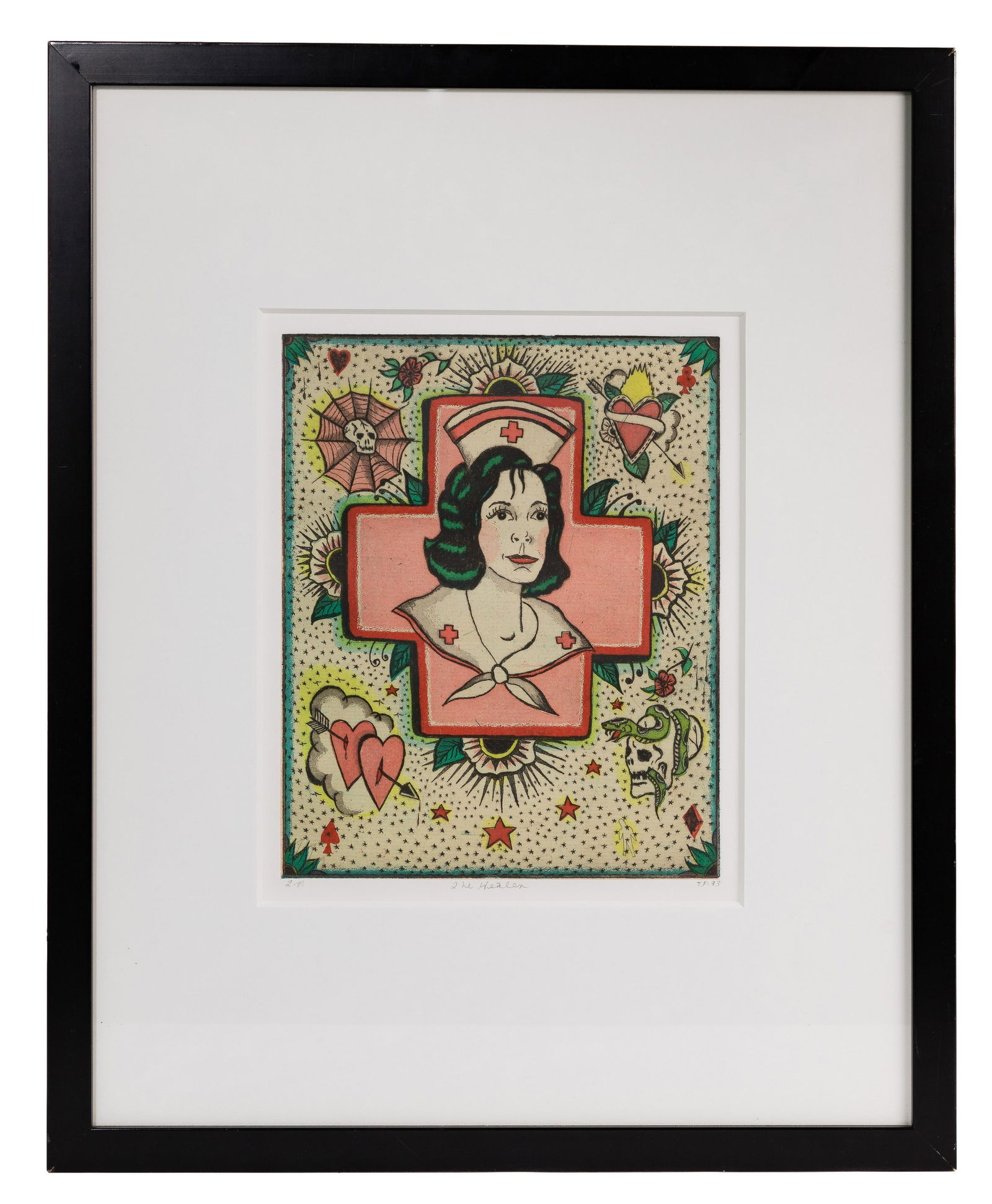 Tony Fitzpatrick (American, b.1958) 'The Healer' Aquatint (1 of 2)