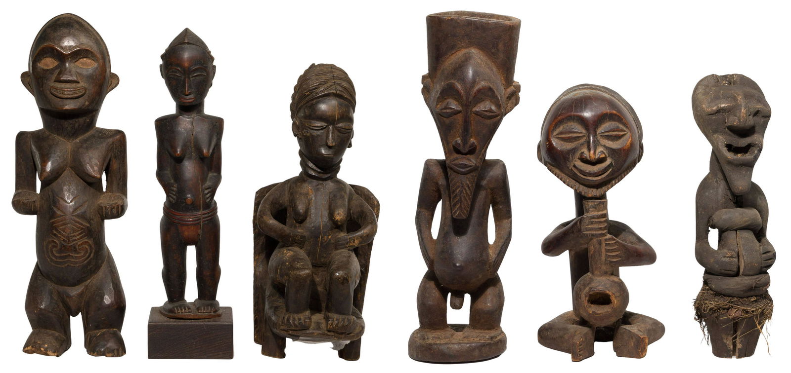 Ethnographic Carved Wood Figure Assortment (1 of 6)