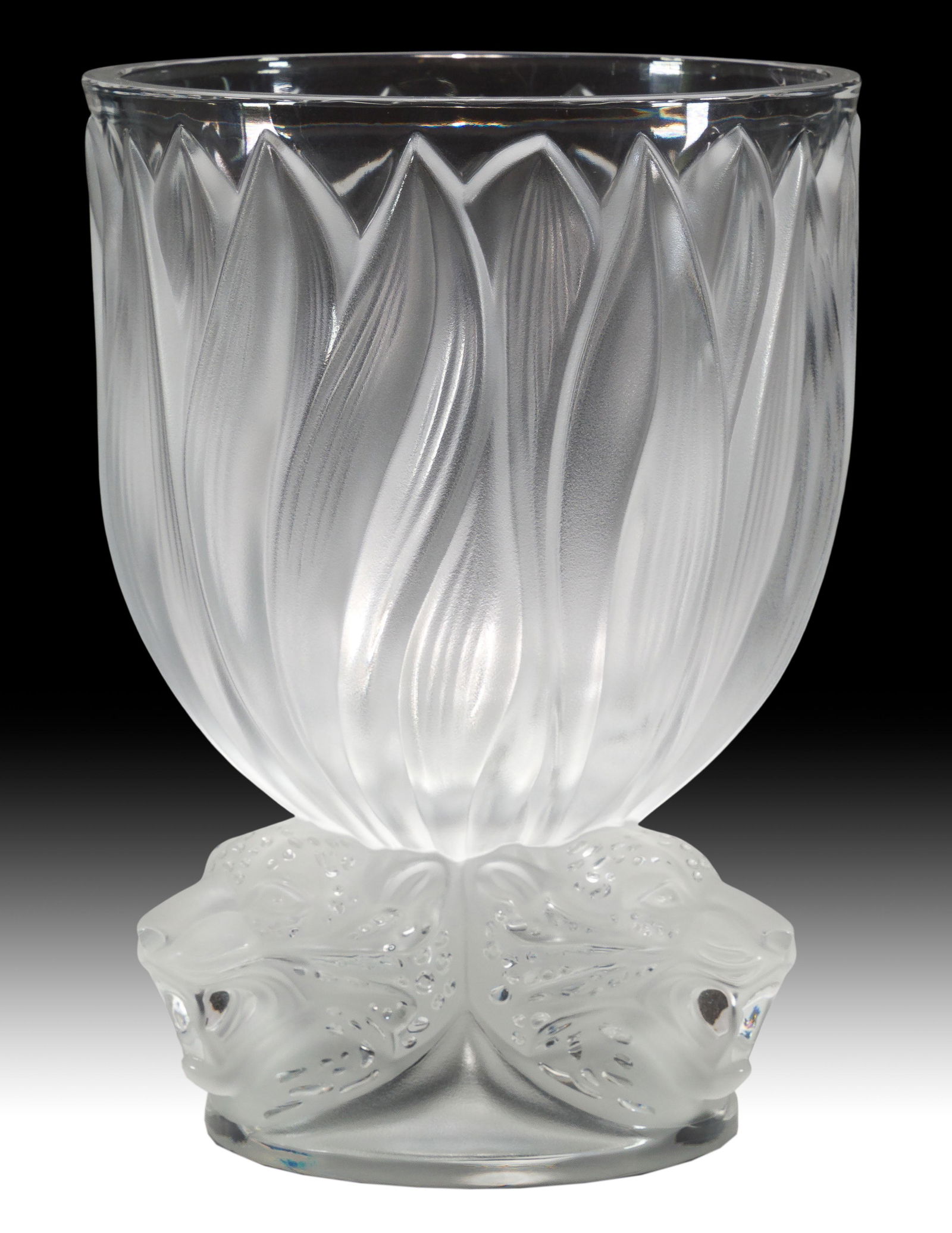 Lalique Crystal 'Three Jaguars' Vase (1 of 4)
