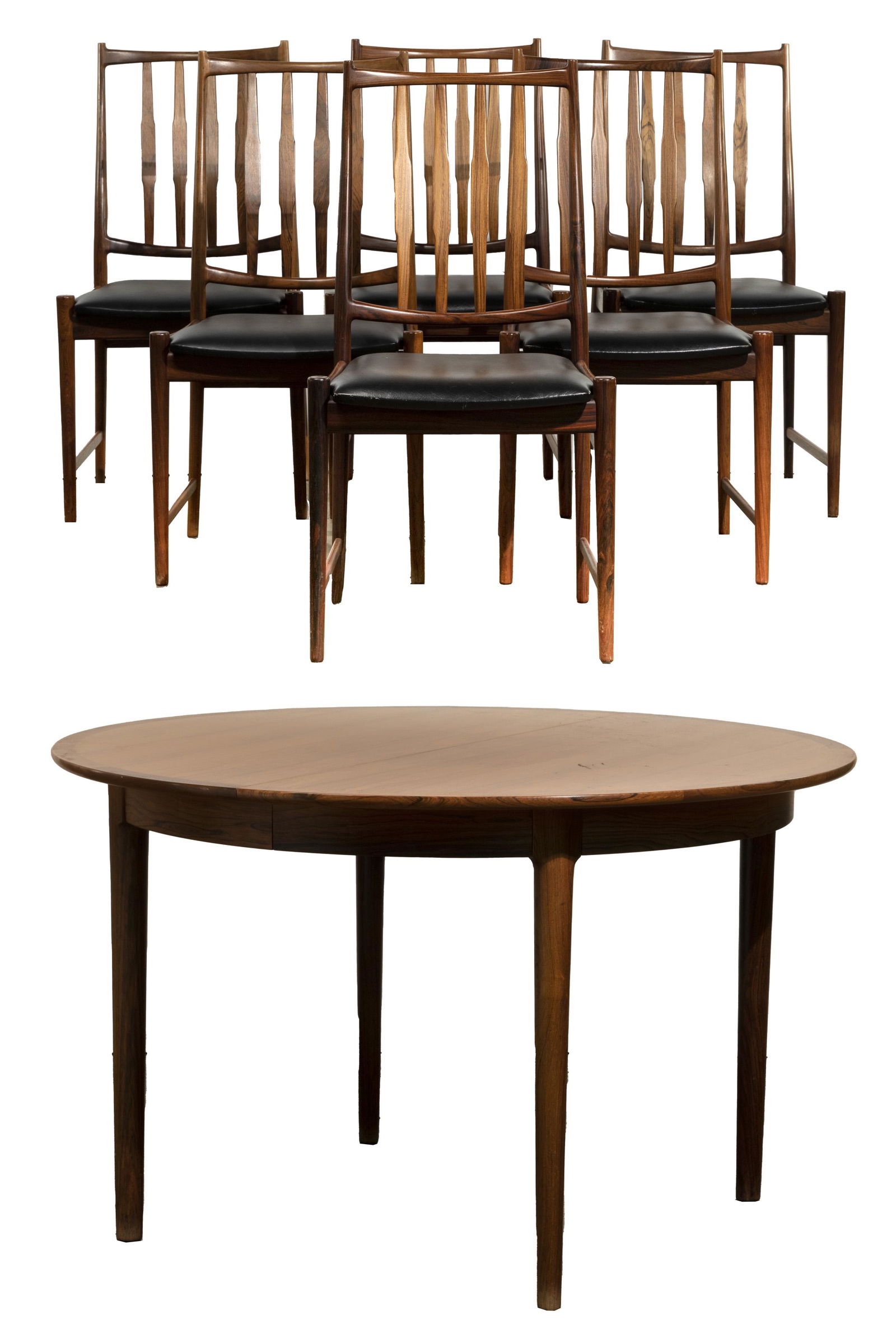 MCM Torojorn Afdal for Bruksbo 'Darby' Rosewood Dining Table and Chair Set (1 of 6)