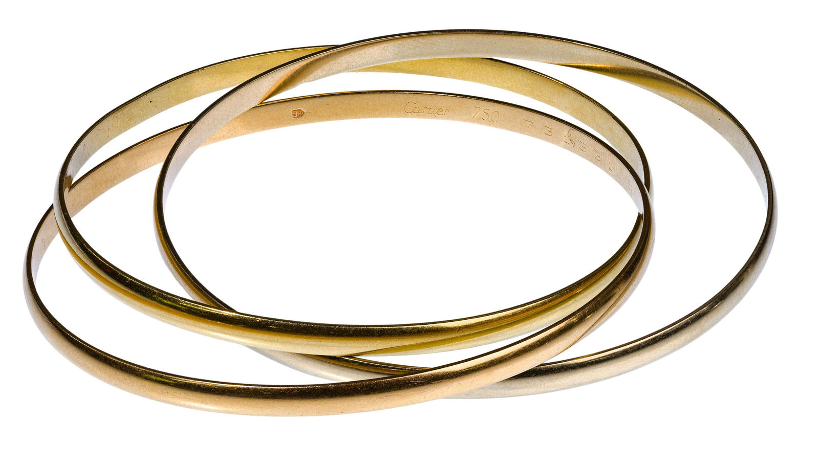 Cartier 18k Gold Trinity Bangle Bracelet (1 of 3)