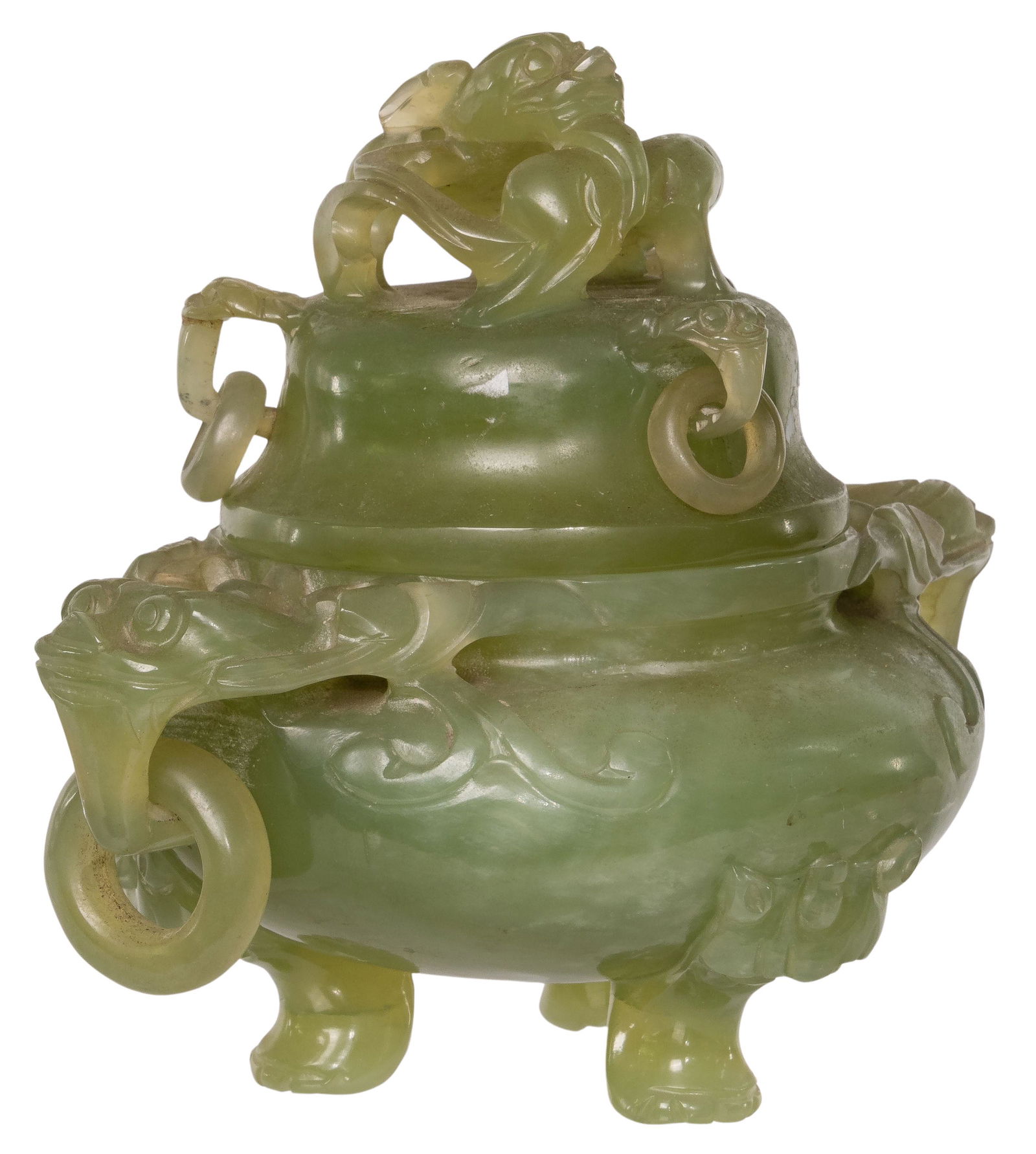 Chinese Carved Serpentine Tripod Censer (1 of 4)