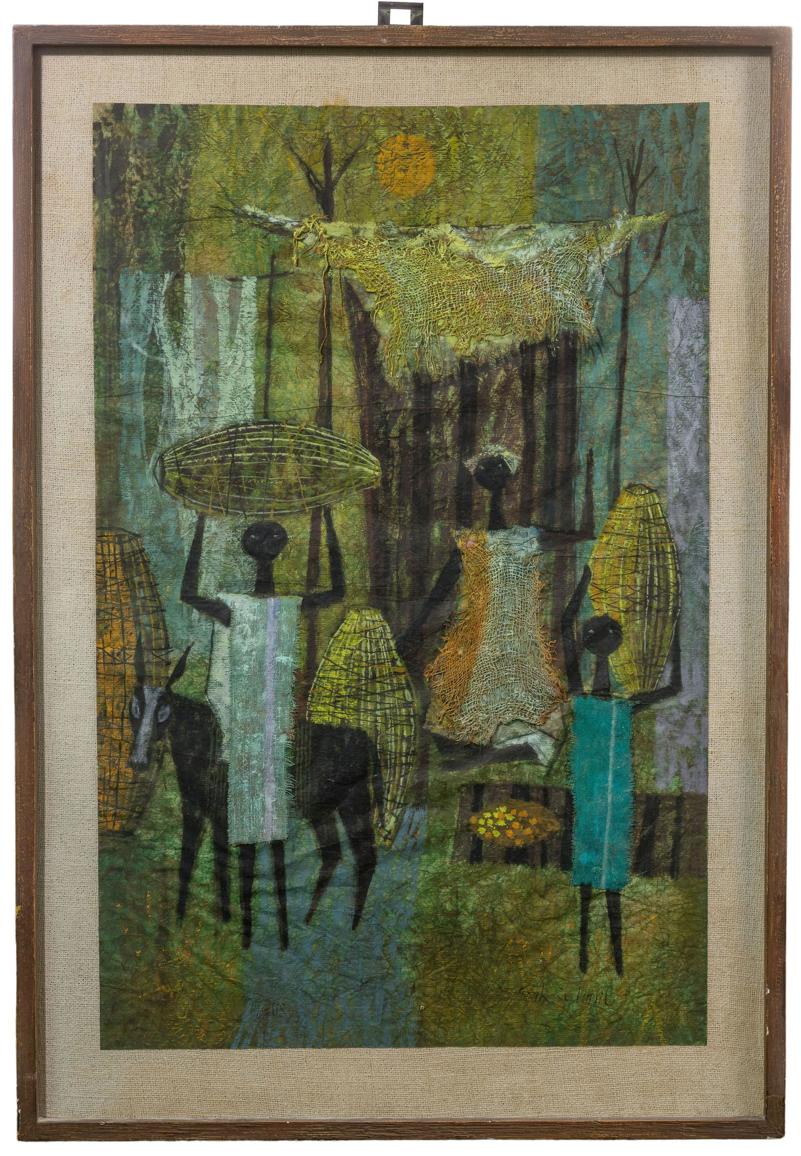 Unknown Artist 'Souk a Imlil' Mixed Media on Paper (1 of 3)