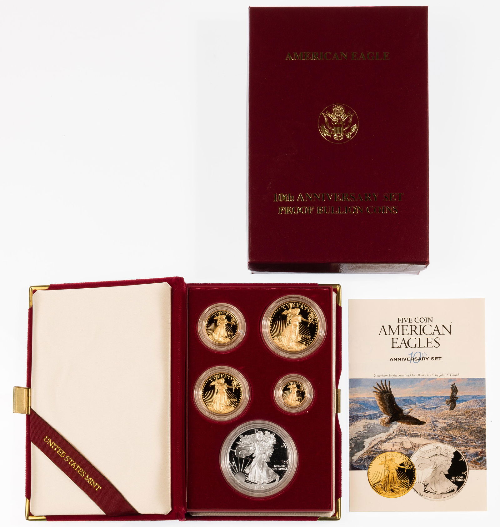 1995-W Gold and Silver American Eagle 10th Anniversary Set Proof Set (1 of 3)