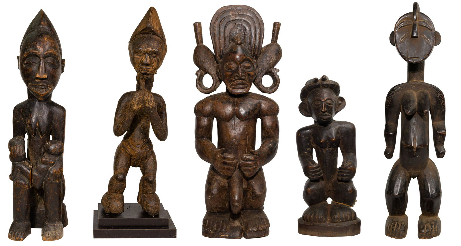 African Carved Wood Figure Assortment (1 of 18)
