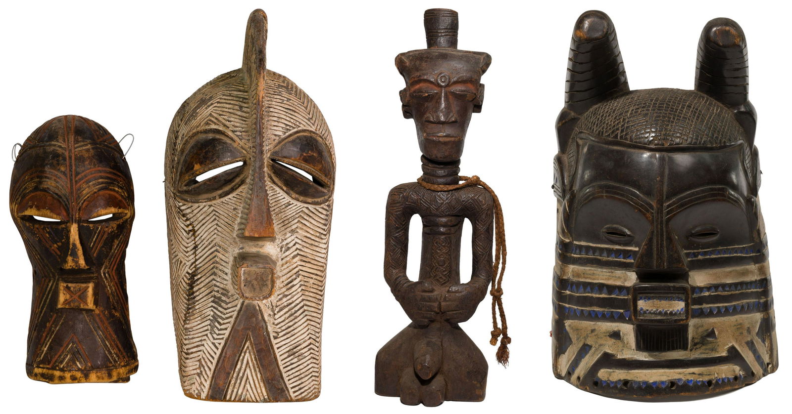 African Songye Carved Figure and Wood Mask Assortment (1 of 12)