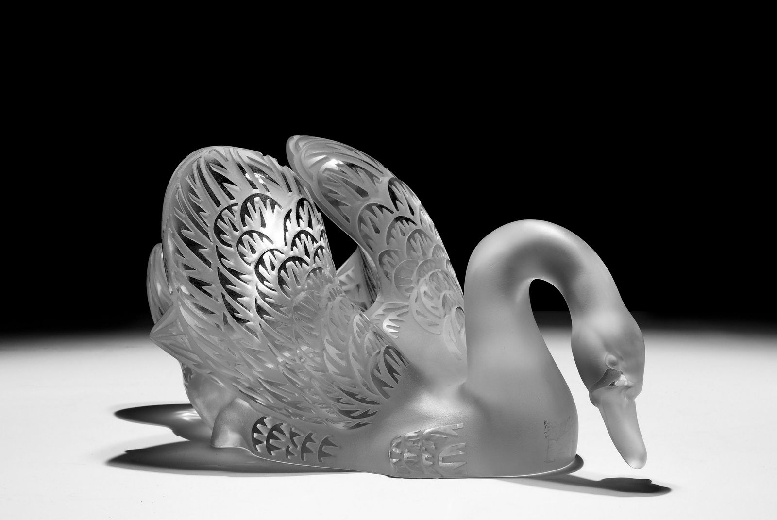 Lalique Crystal 'Swan Head Down' Figurine (1 of 3)