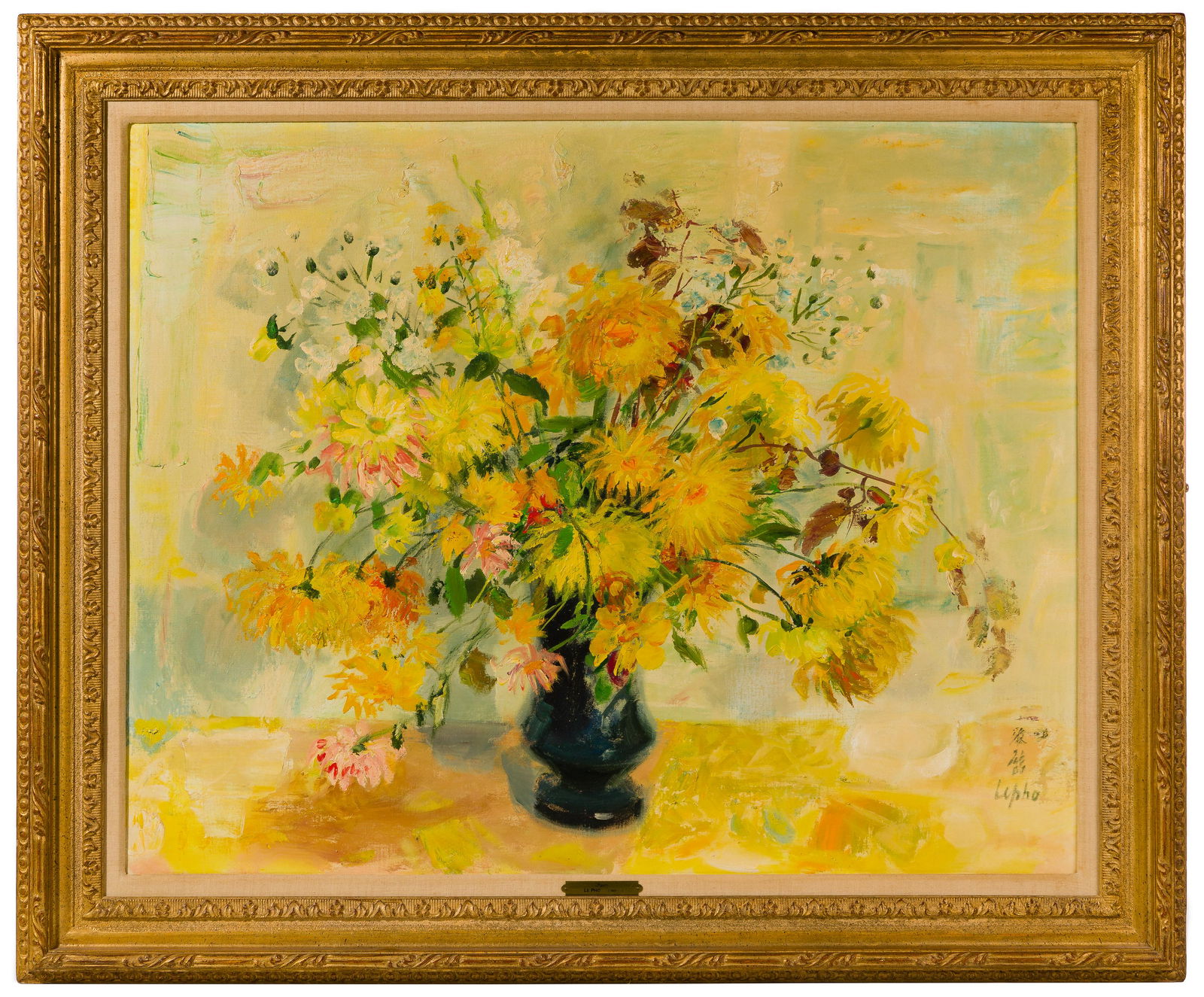 Le Pho (Vietnamese / French, 1907-2001) 'Fleurs' Oil on Canvas (1 of 10)