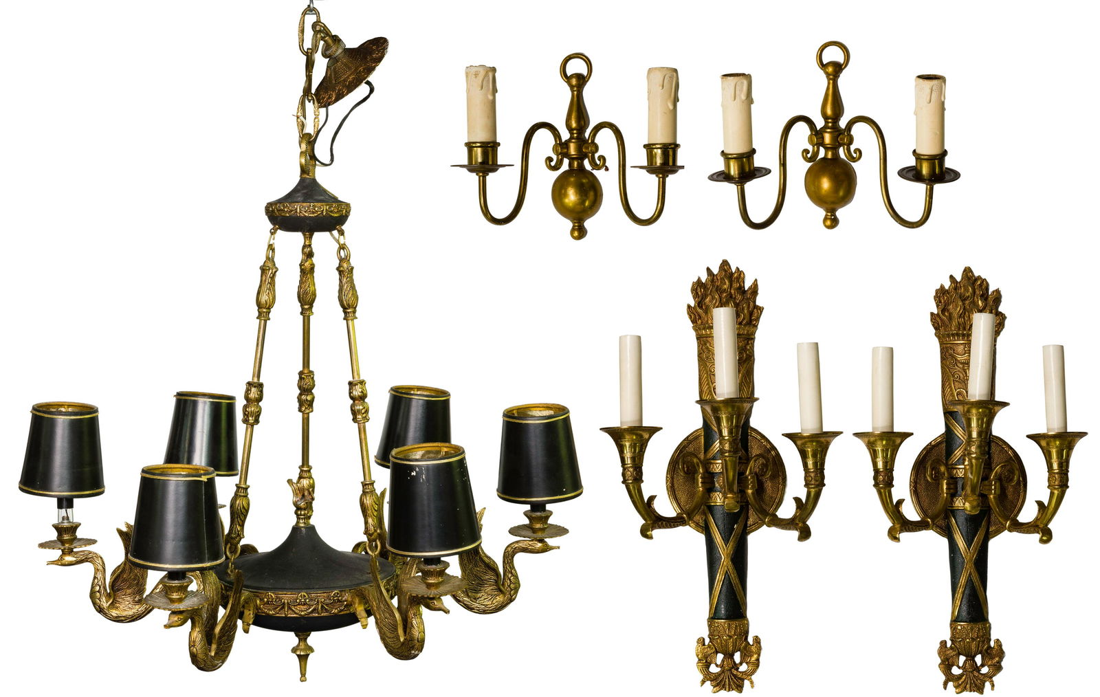 French Empire Style Chandelier and Sconces (1 of 6)