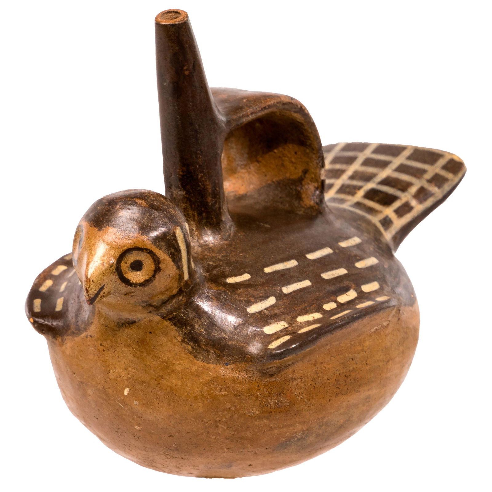South American Peruvian Pre-Columbian Style Stirrup Effigy Bottle (1 of 4)