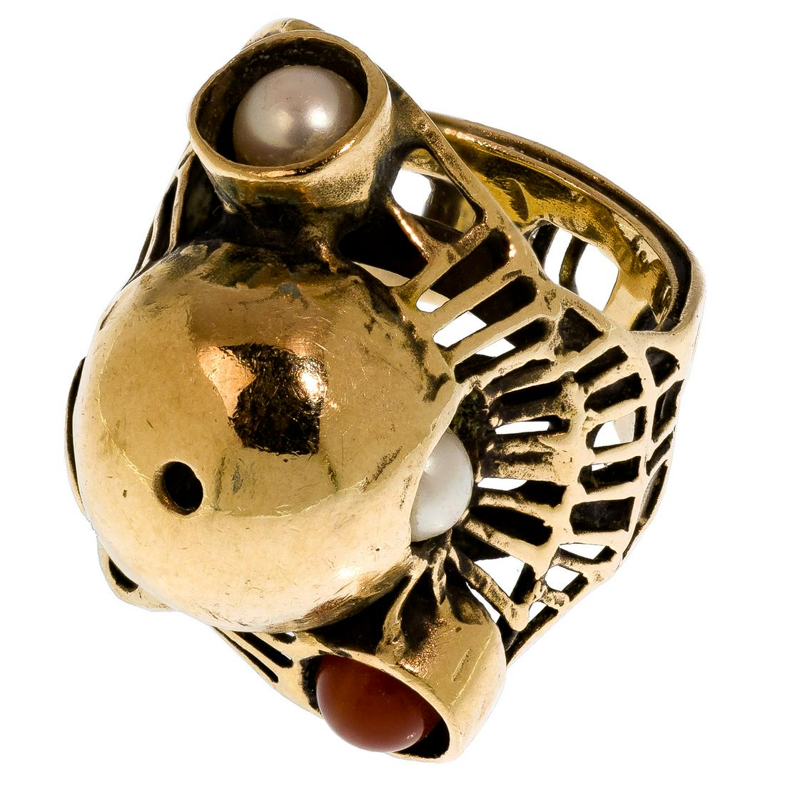 Lee Peck 14k Yellow Gold Brutalist Ring (1 of 2)