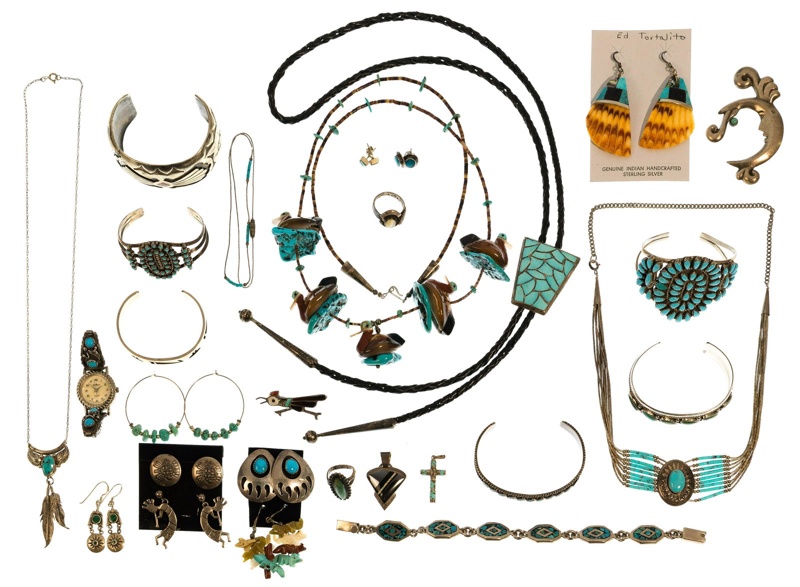 Native American Indian and Mexican Silver Jewelry Assortment (1 of 1)